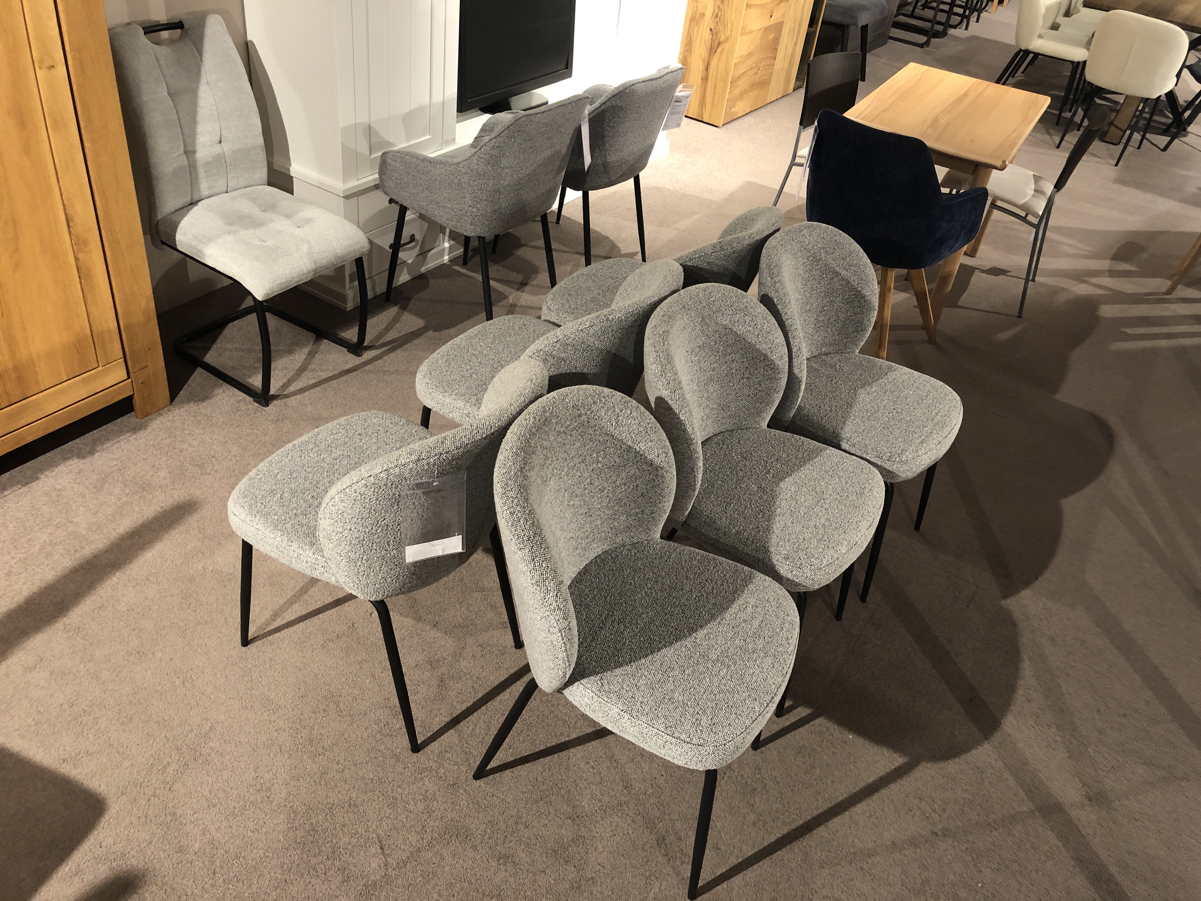 Stuhlsatz, Metallgestell schwarz matt - Asra