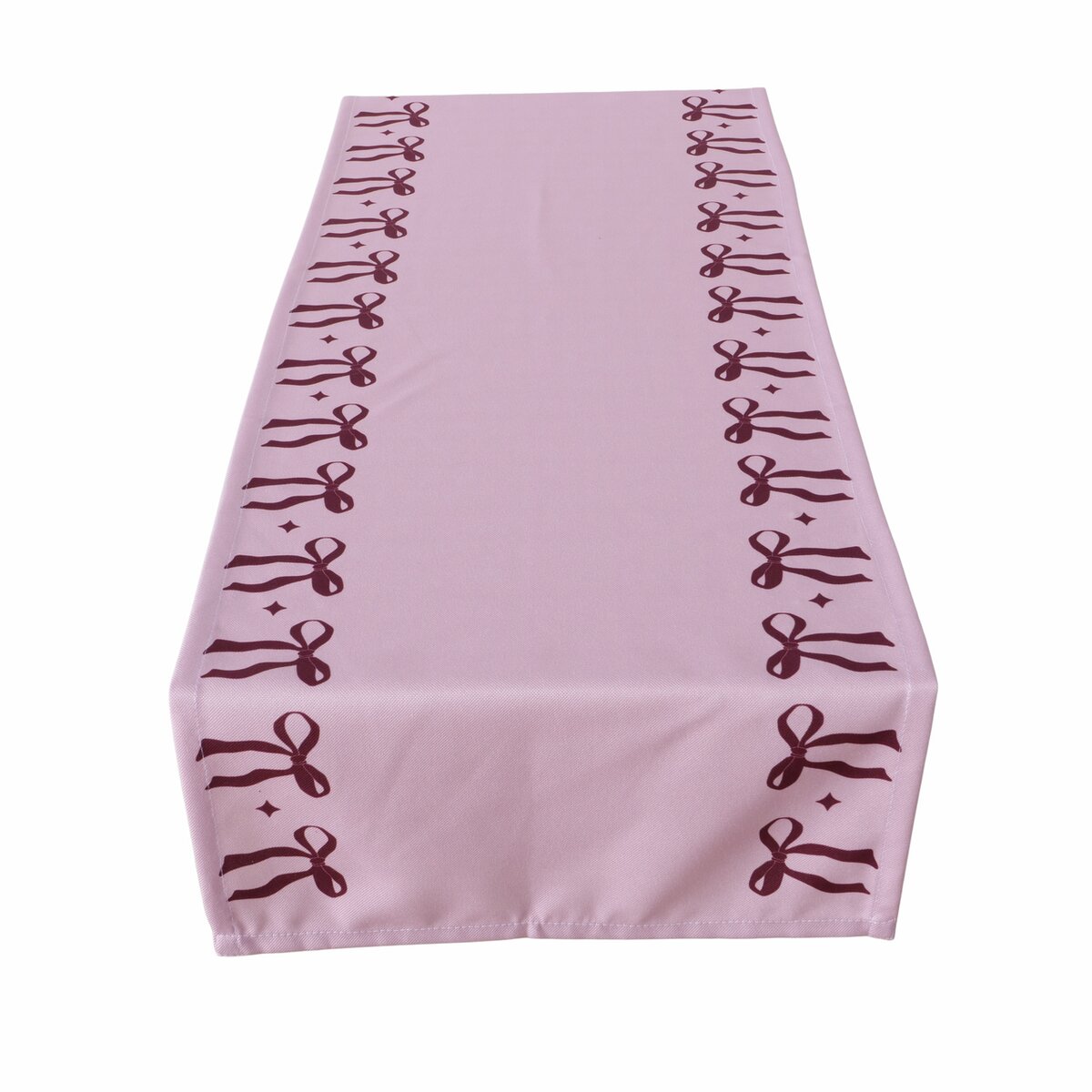 Tischläufer Boucle - L 140,00 cm, Dunkelrot/Hellrosa Polyester