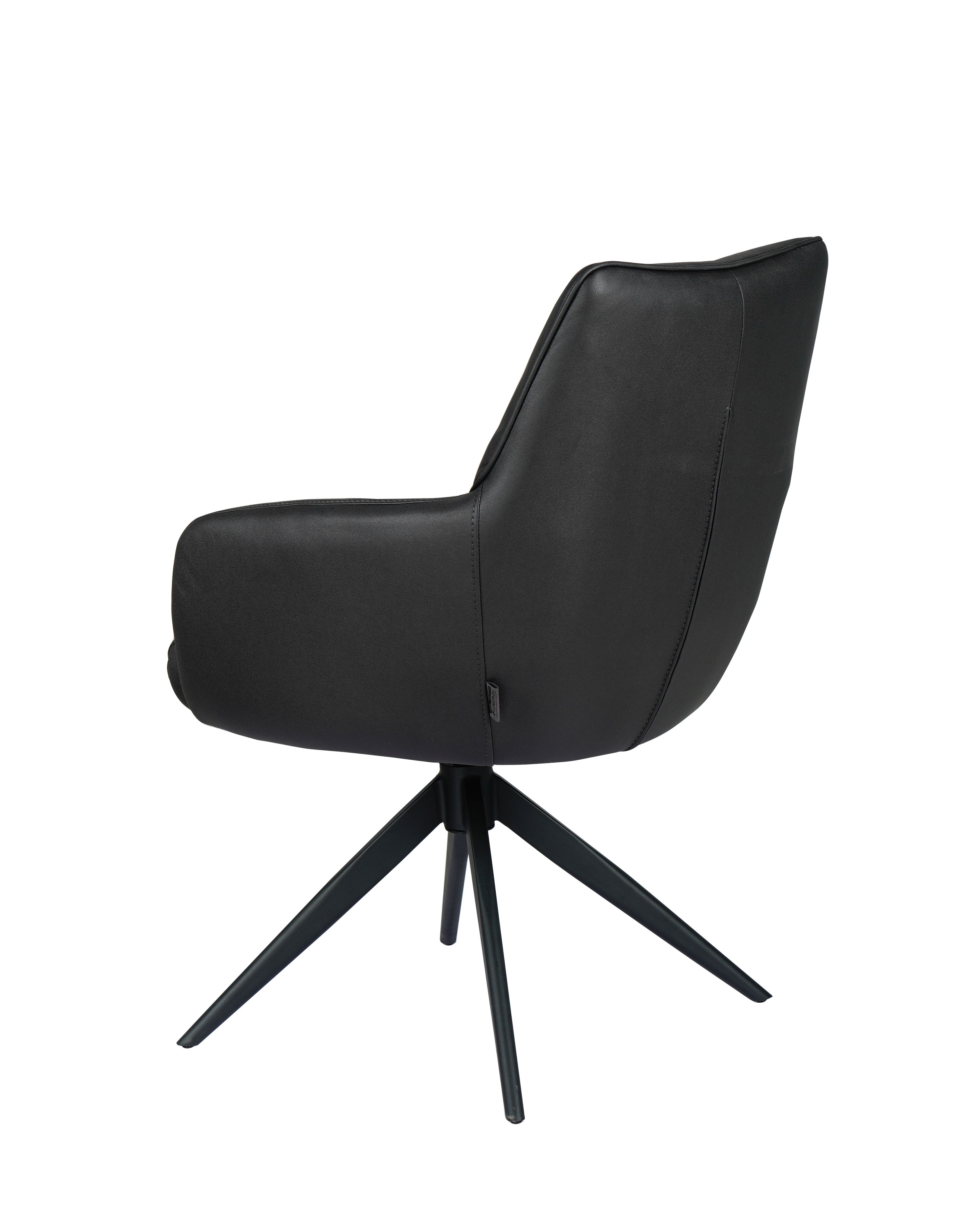 Armlehnstuhl, Stoff schwarz  - Manon