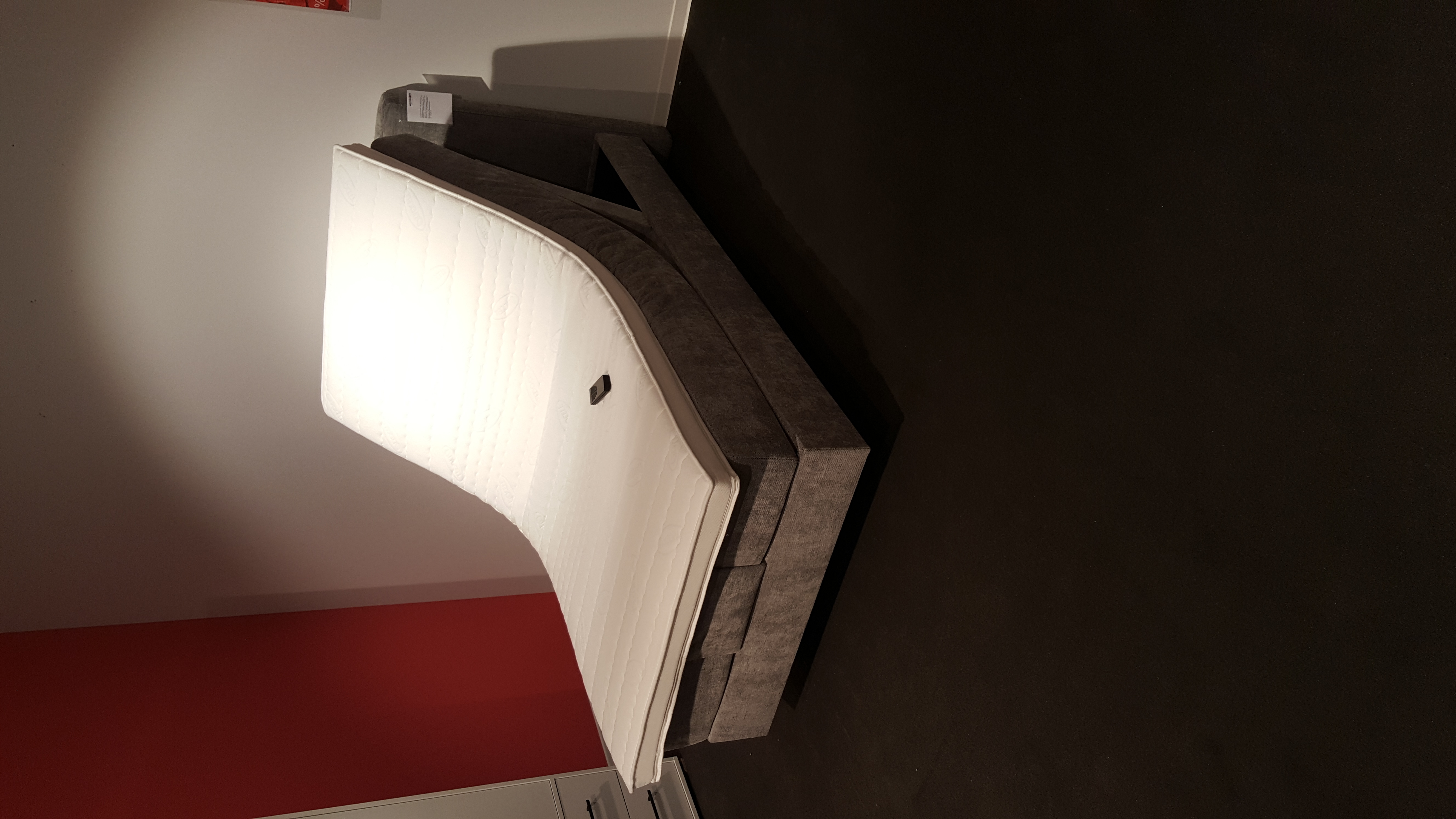 Boxspringbett, grau, mit Topper - LS24 Sula