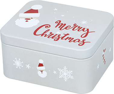 Gebäckdose Merry Christmas - grau, eckig,  Größe S