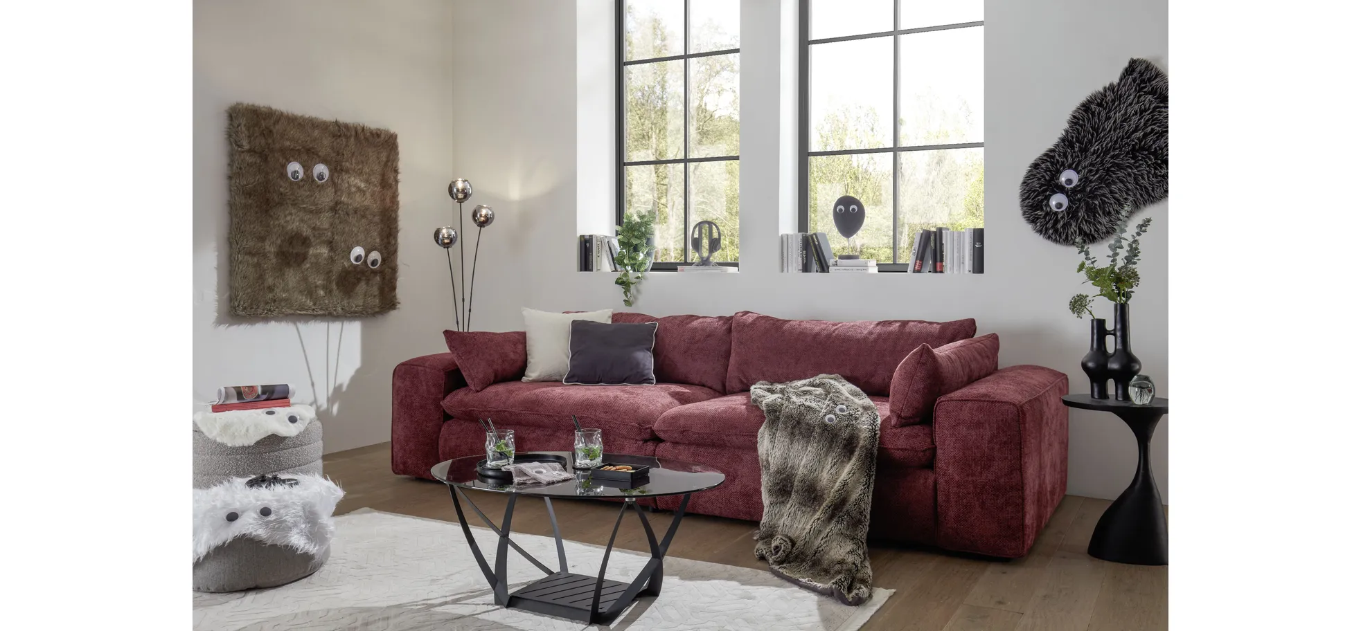 Couchtisch, Glasplatte, 100 cm breit - Mirja