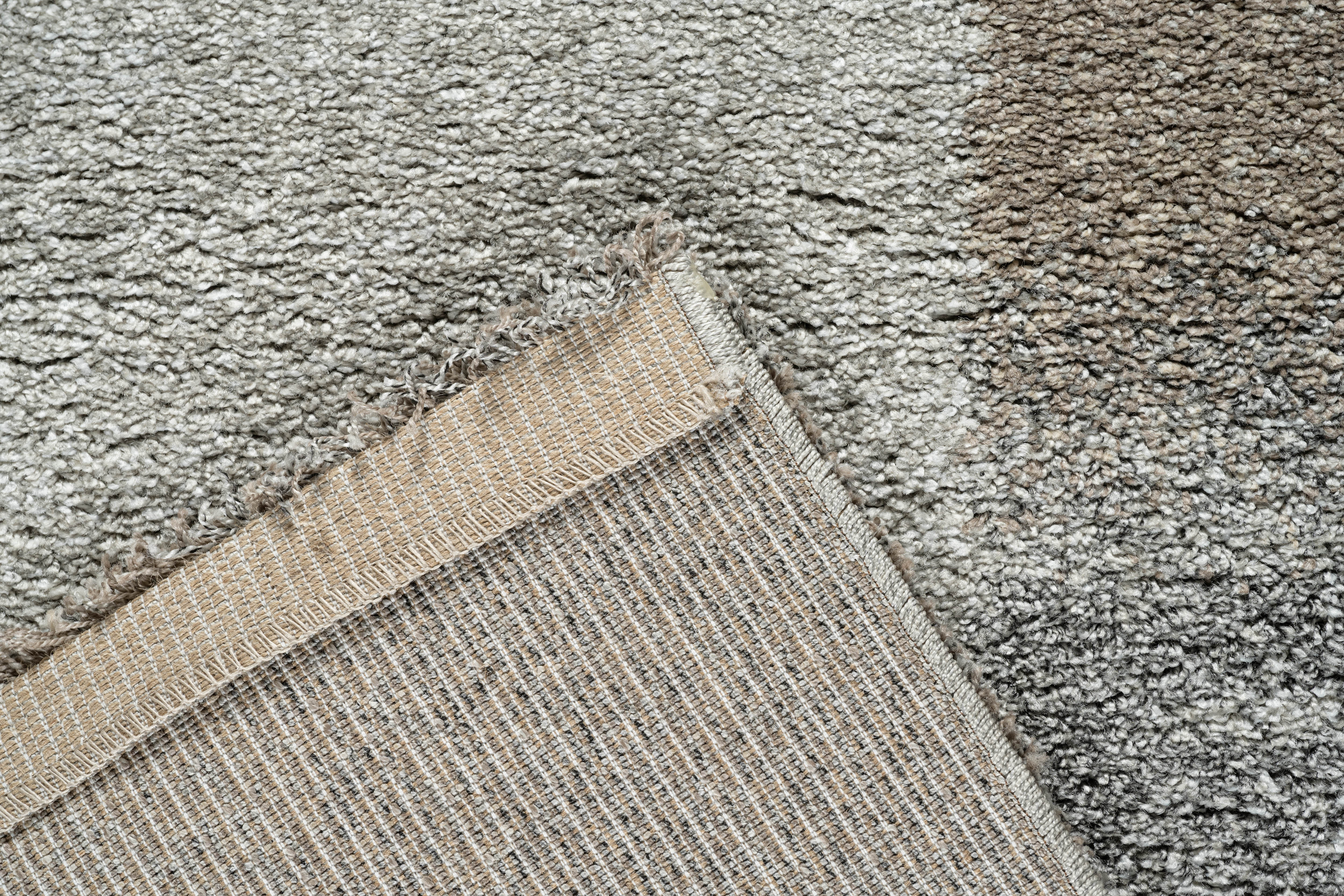 Webteppich, grau-braun-weiß, 160x230 cm - Rehari
