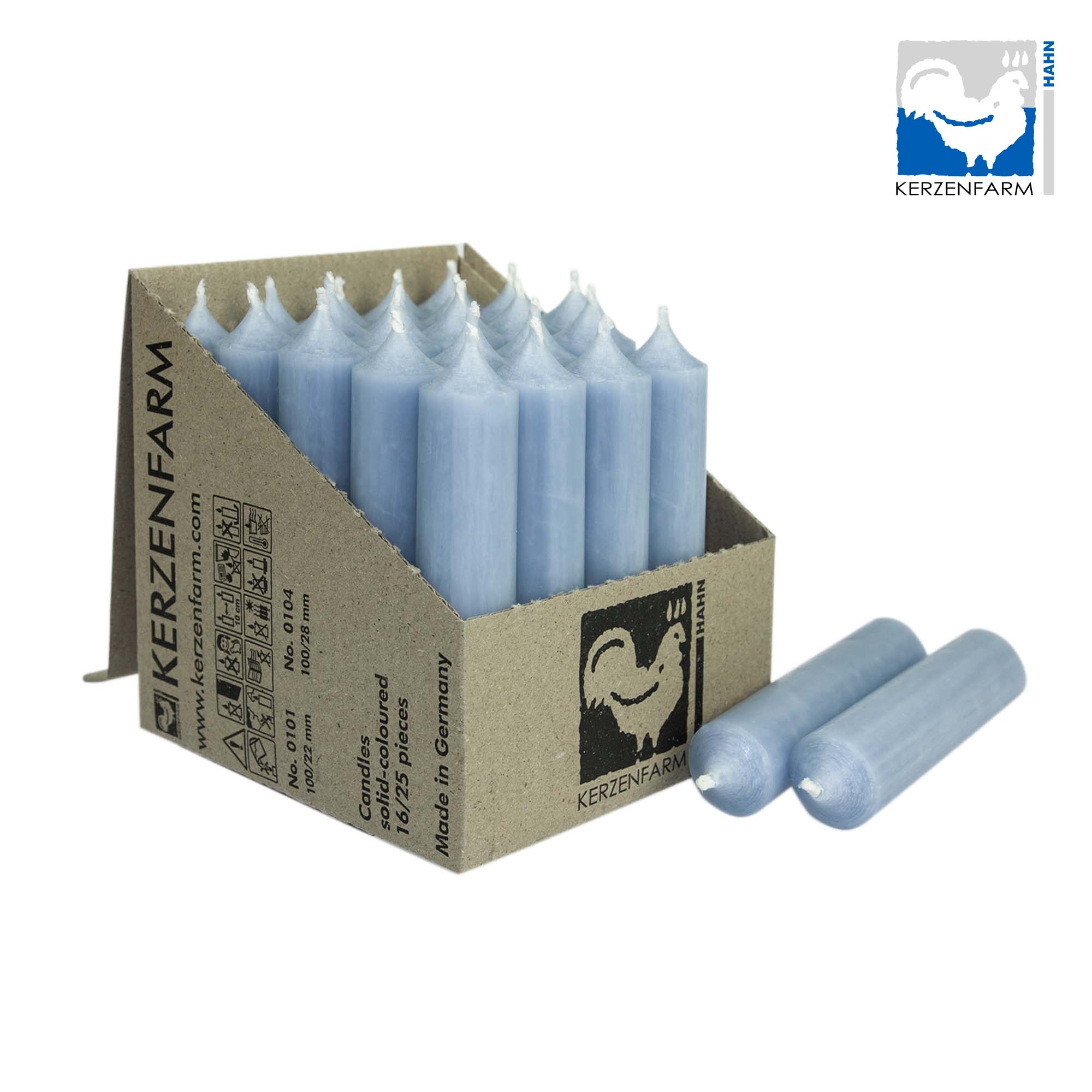Stabkerze taubenblau - 22x100mm