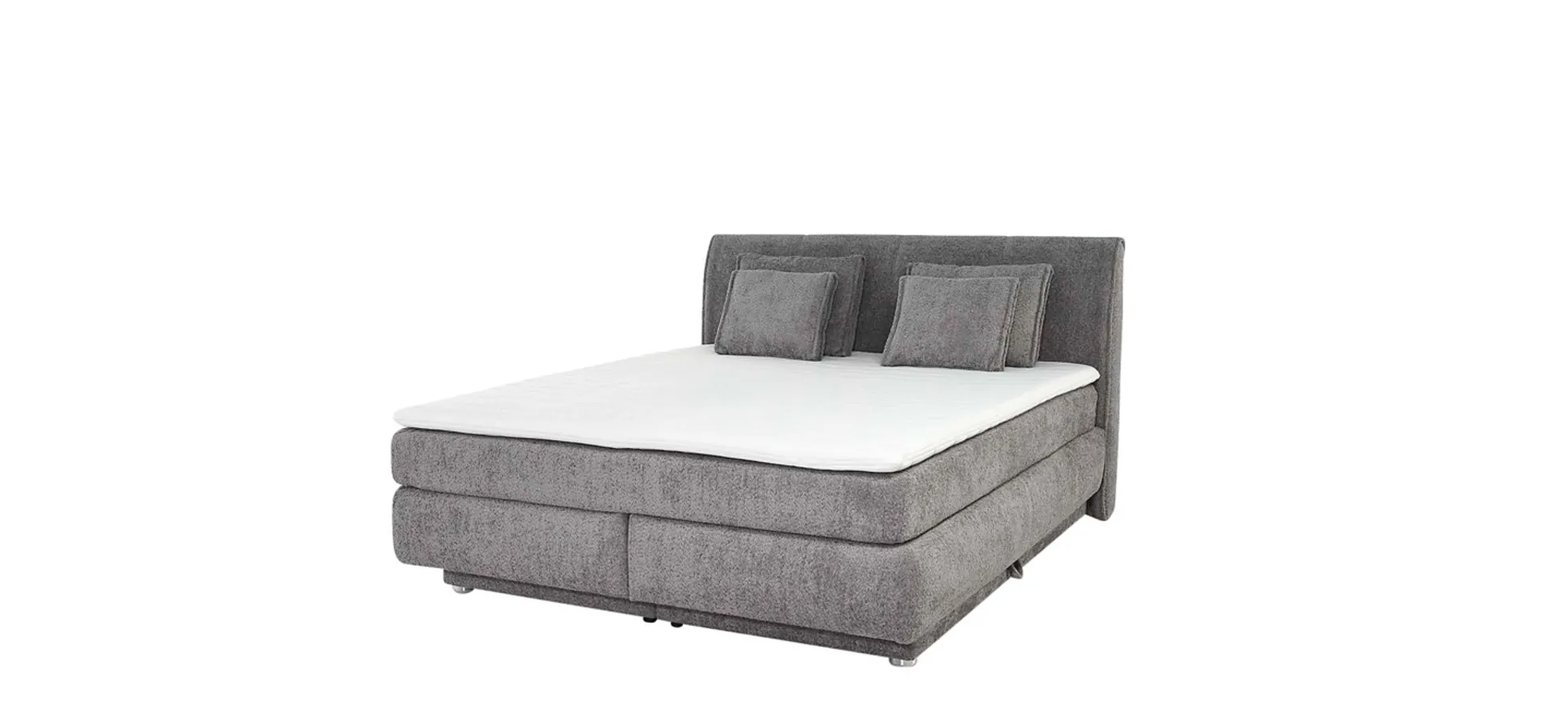 Boxspringbett, Mittelgrau - Jillian