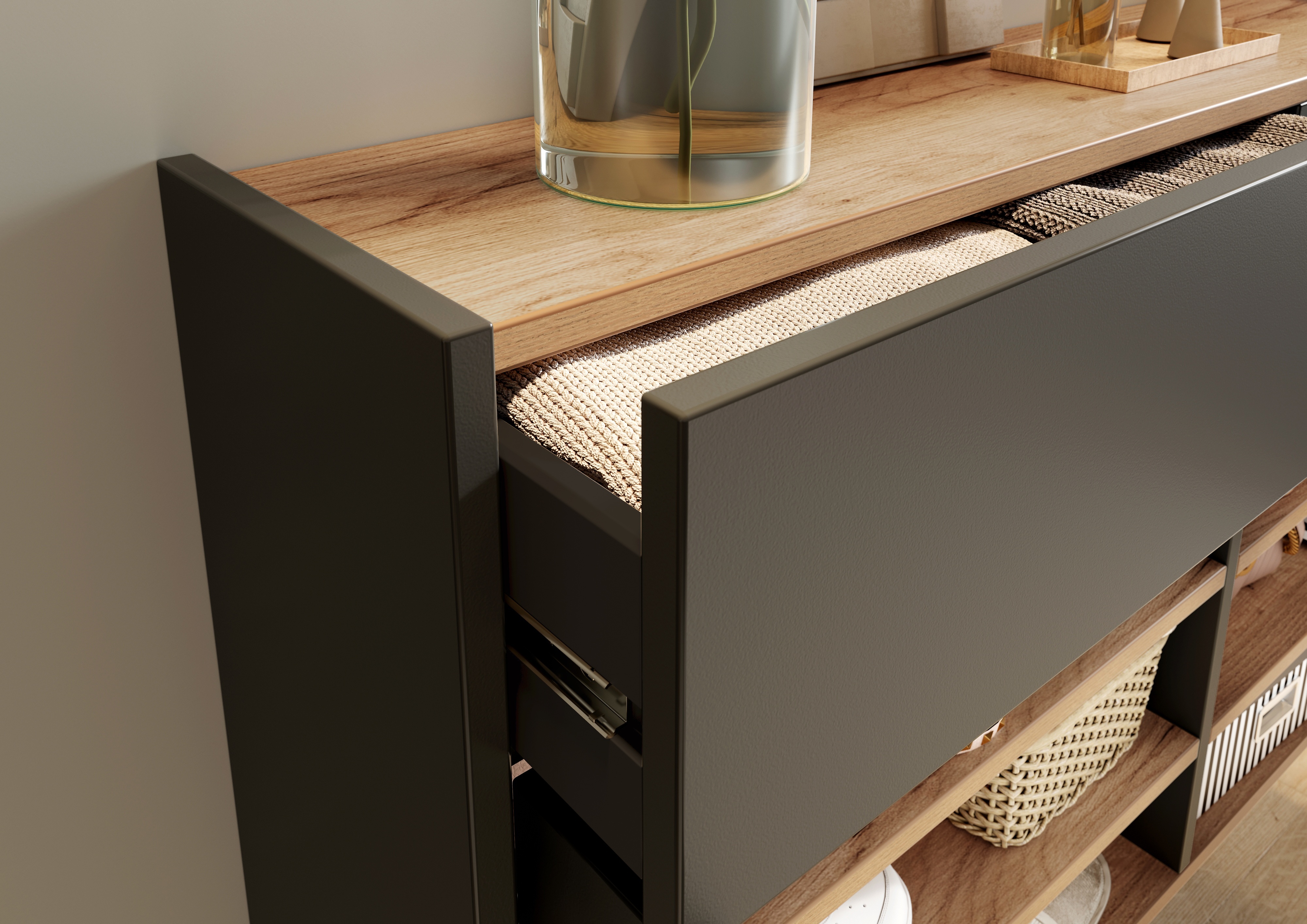 Mehrzweckschrank 2-türig, graphit - MYTREND 364