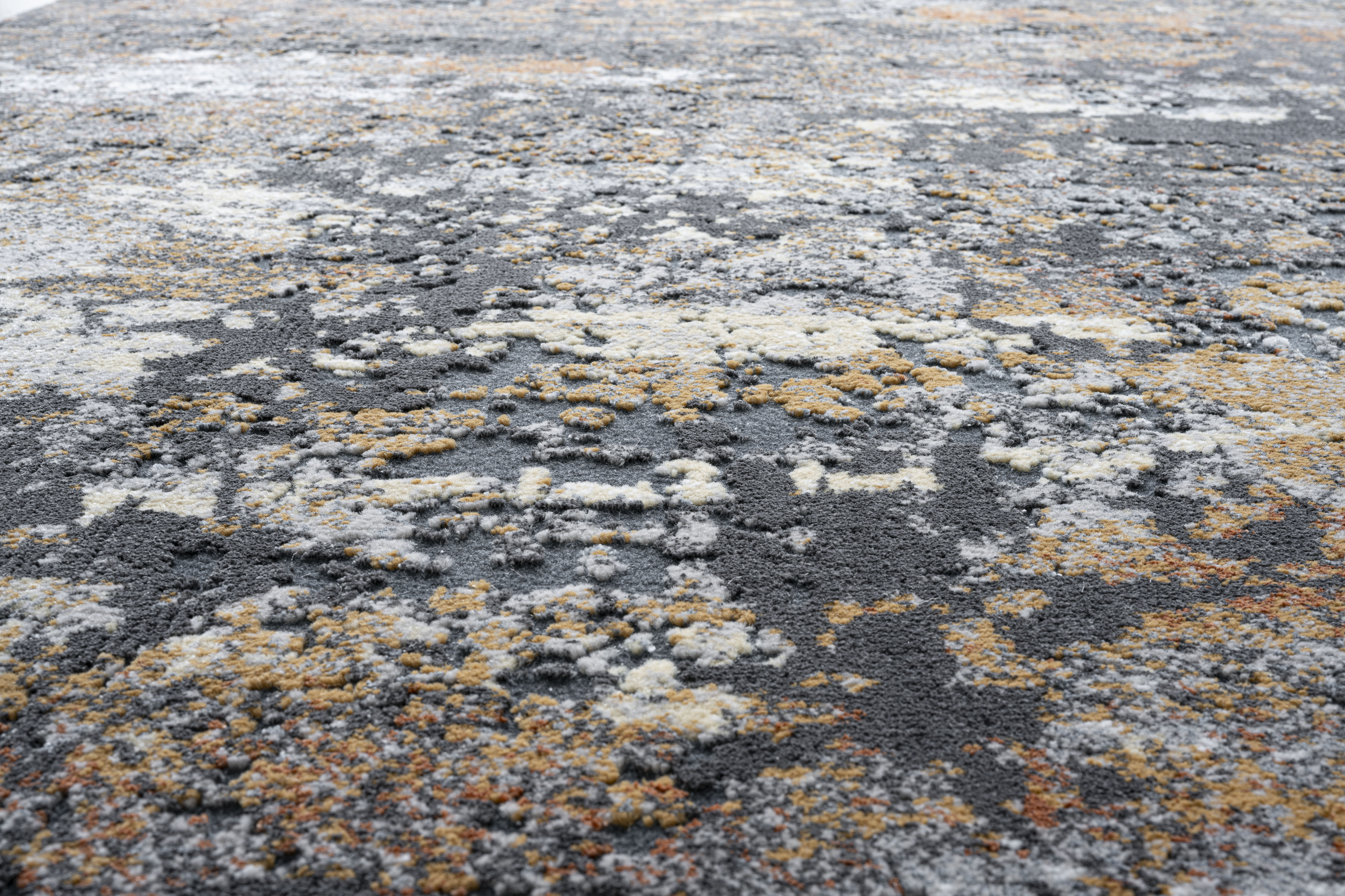Webteppich, grau-gold-orange, 133x195 cm - Ranyon