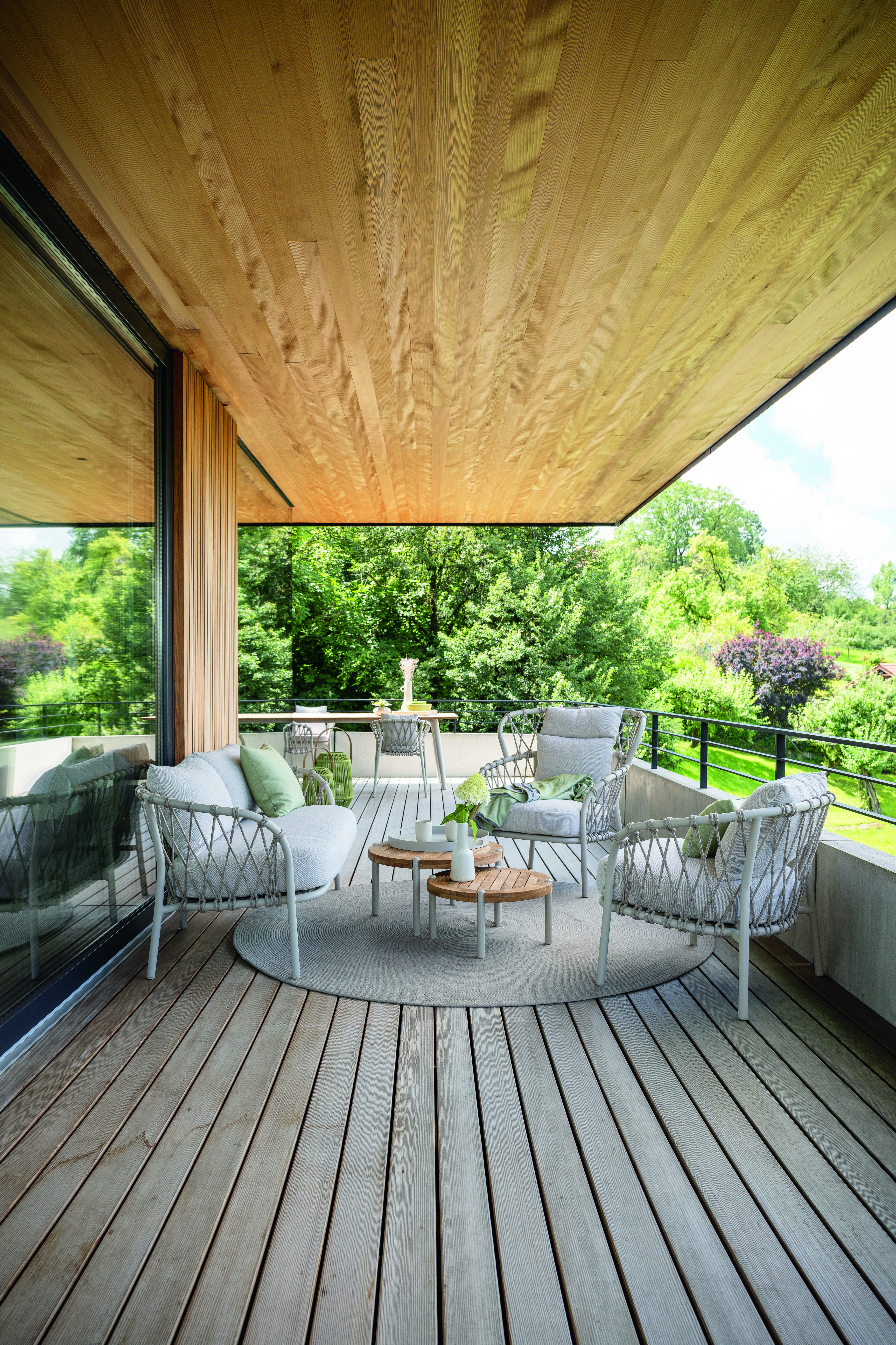 Outdoorteppich, greige, Ø220 cm - Teppiche