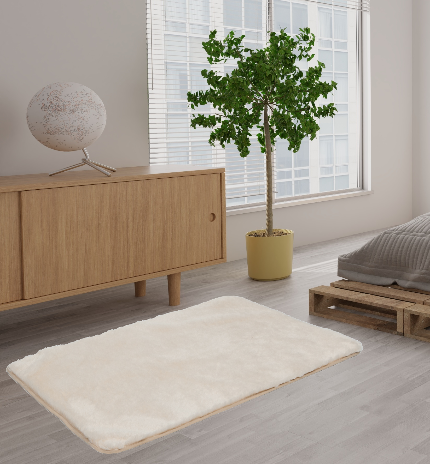Badteppich Sable, creme - BL ca. 60x90 cm