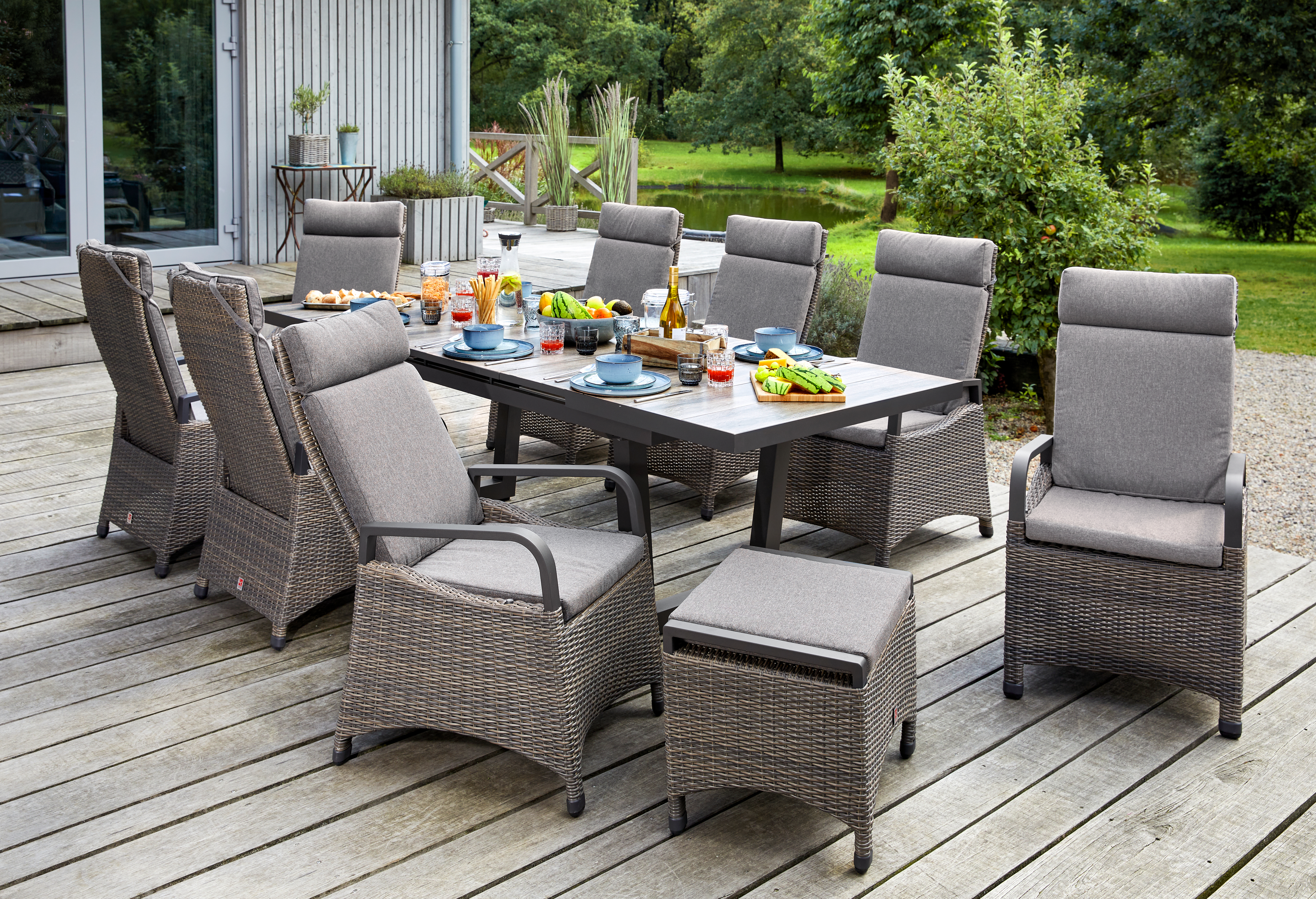 Ausziehtisch, Holzoptik grau - Komido