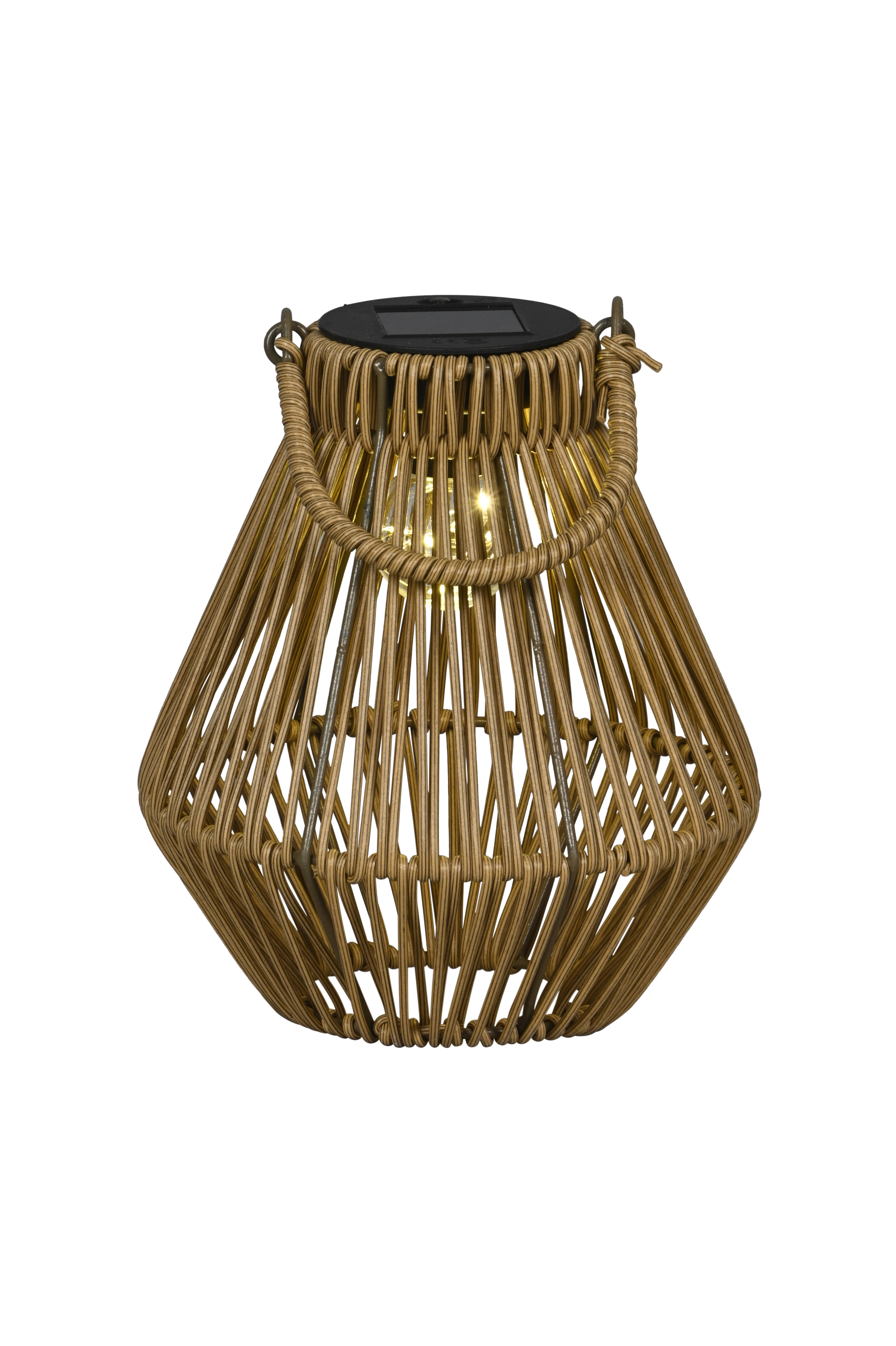 Solar Windlicht LED, zum Hängen, natur - D22xH23cm + 11cm Henkel