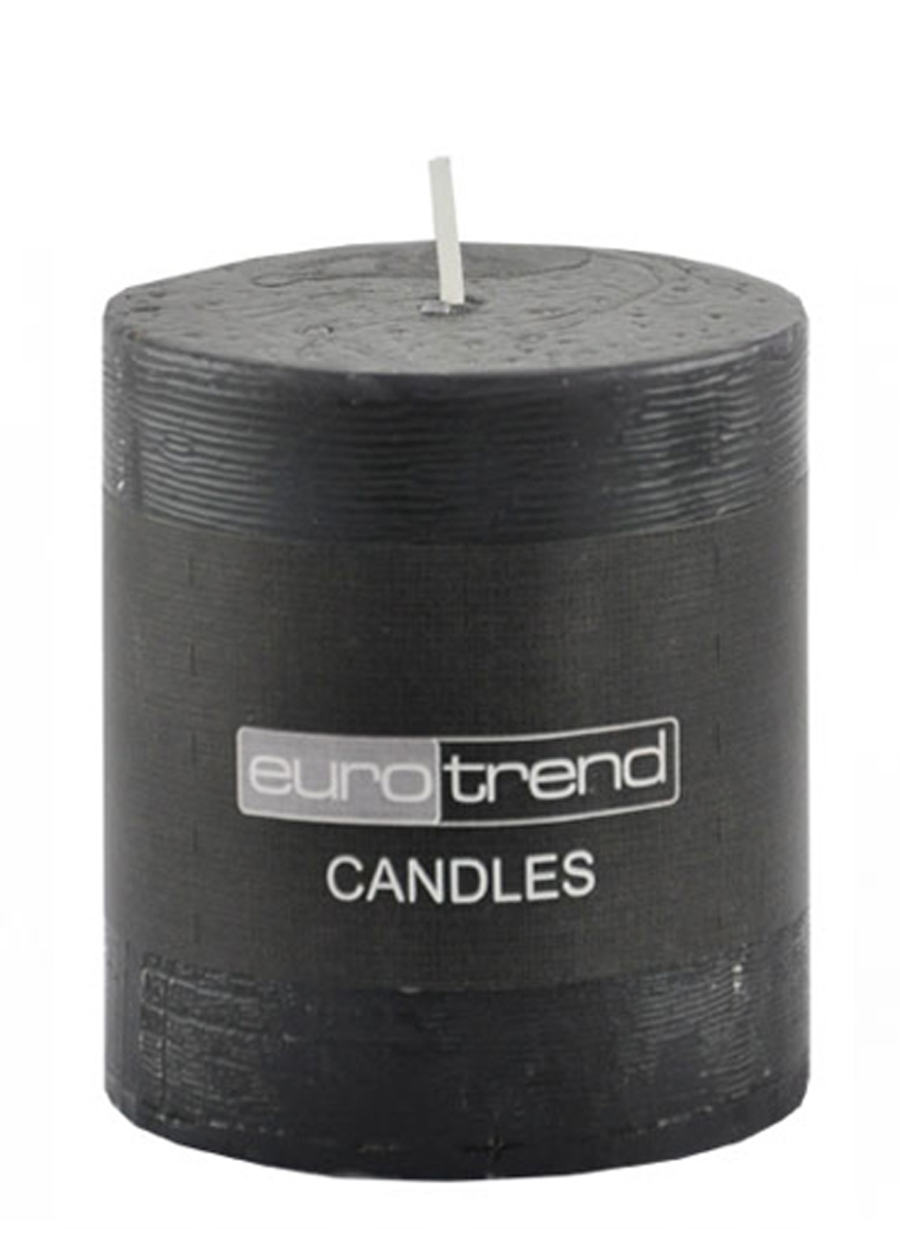 Cylinderkerze Rusti - schwarz 6,8cm Ø, 8cm Hoch