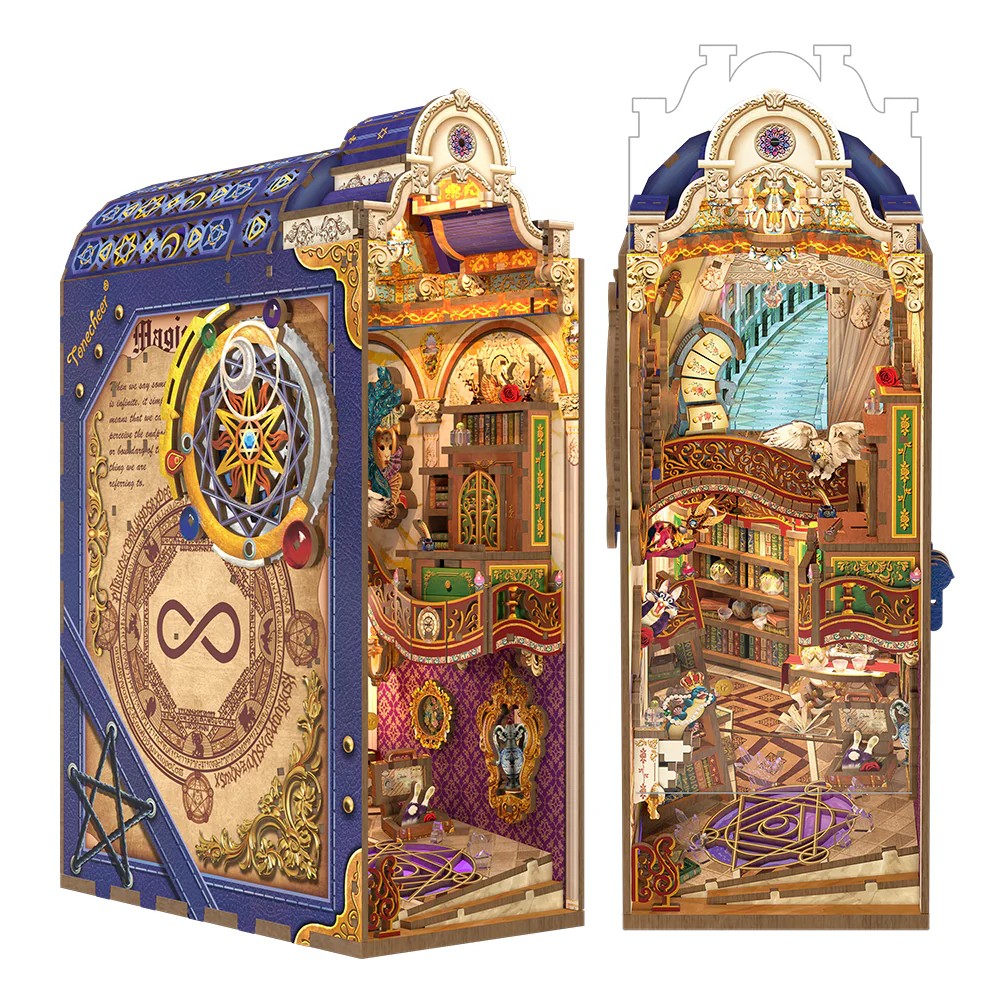 Tonecheer DIY-Set Book Nook mit LED, 3D Puzzle - Magical Library