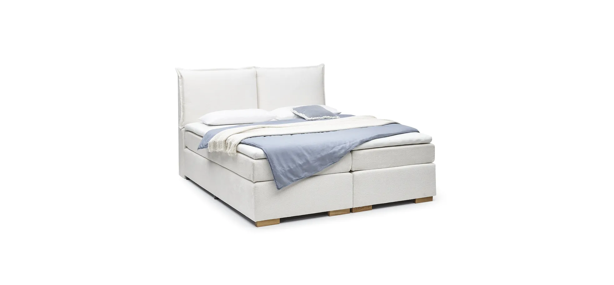 Boxspringbett, Stoff White  - Sandrin A