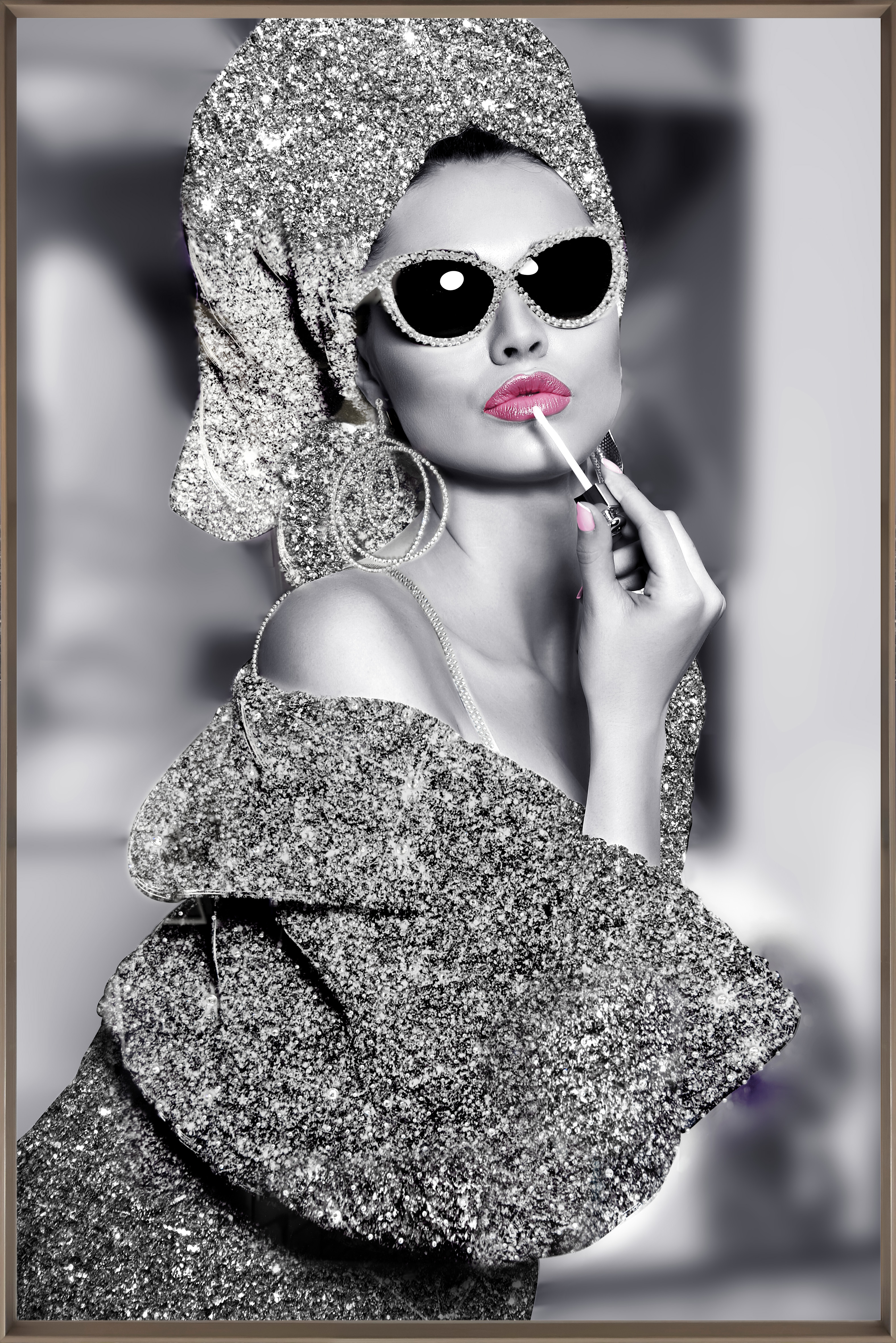 Wandbild Lipsticklady - frame, 80x120cm