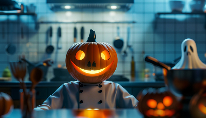 Halloweenevent • Koch mit Kürbiskopf