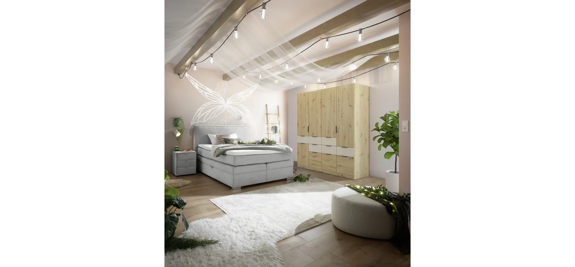 Drehtürenschrank, 5-türig, Dekor Eiche - Raas