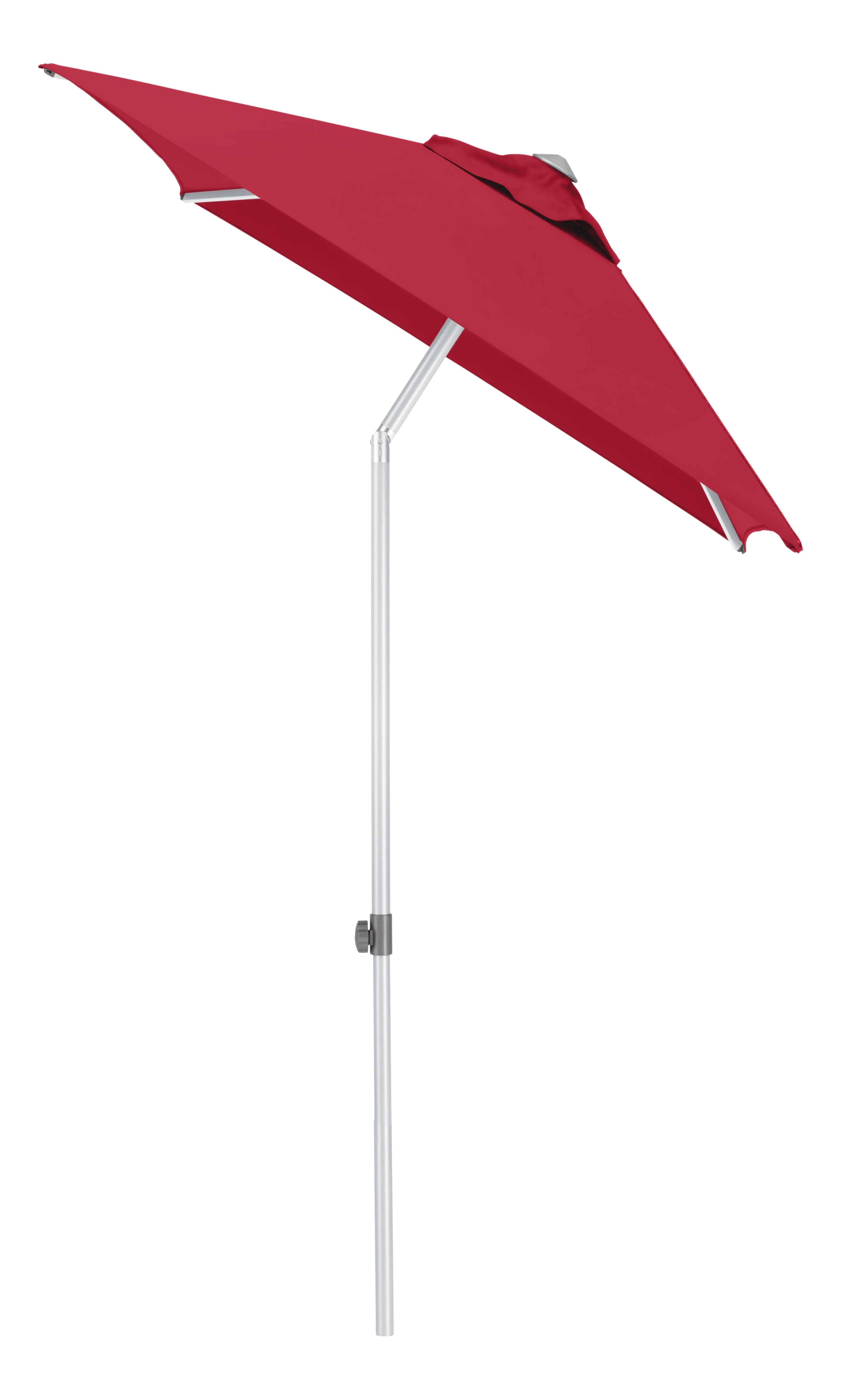 Stockschirm, silber/rot - Easy-Push
