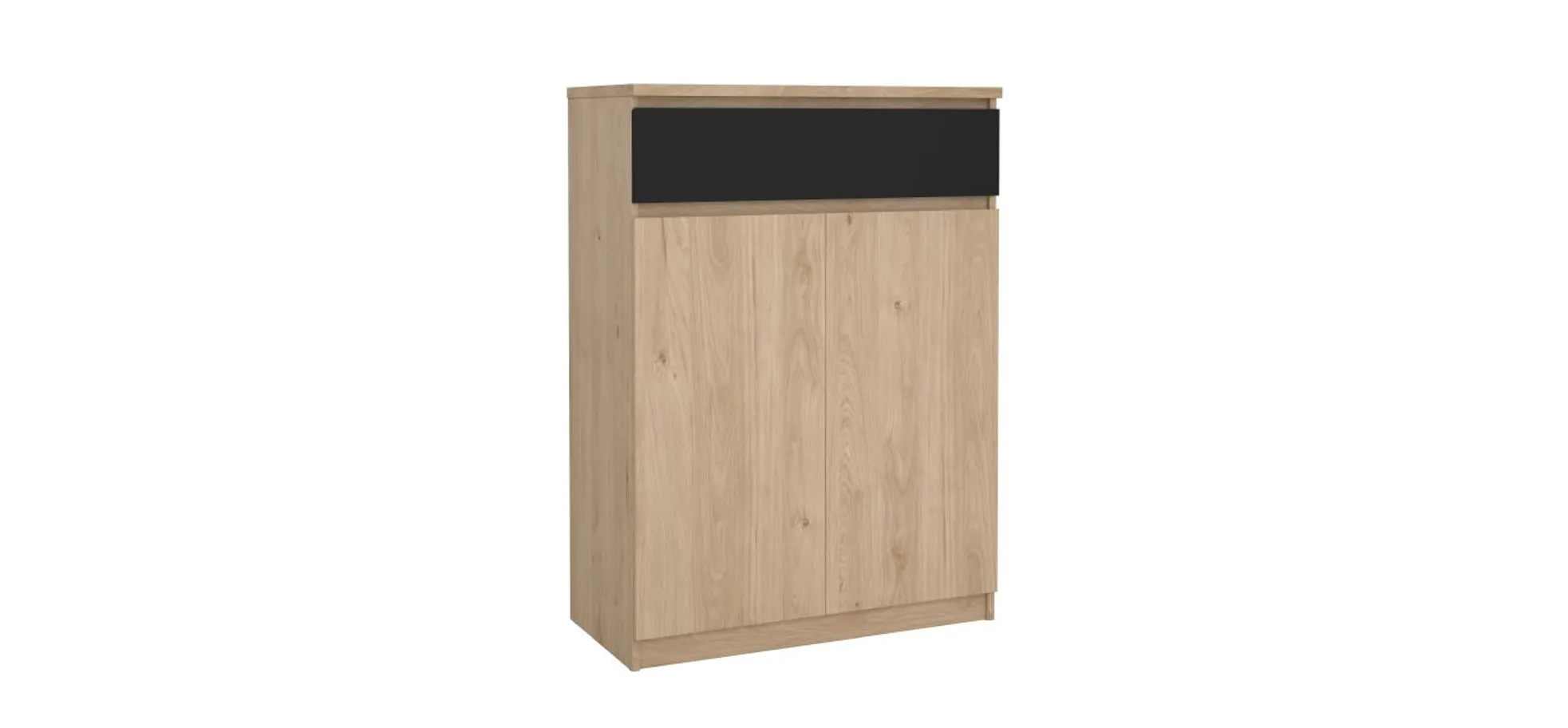 Schuhschrank - B ca. 81 cm, Jackson Hickory Nachbildung, Schwarz