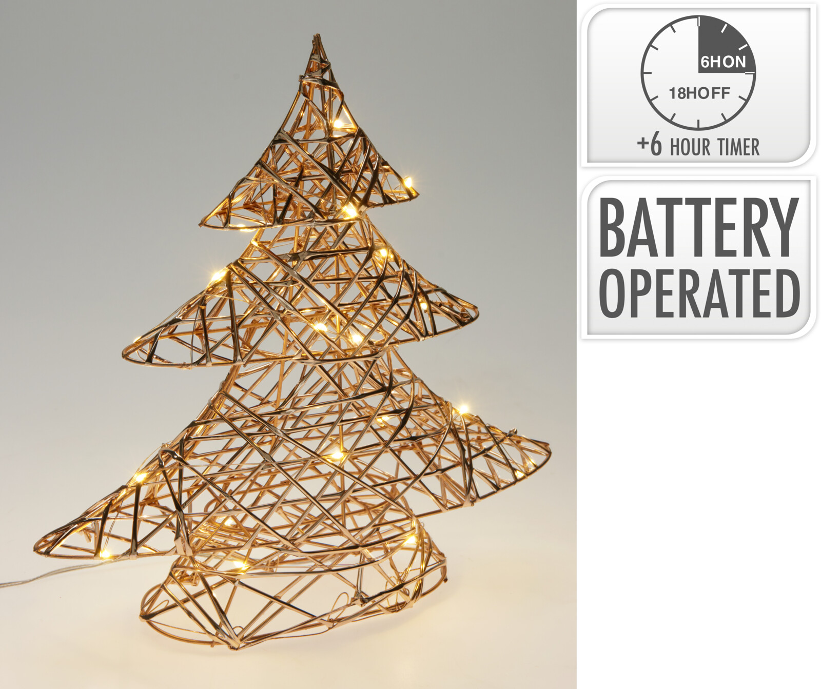 Leuchtweihnachtsbaum LED 30cm - timer, batteriebetrieb
