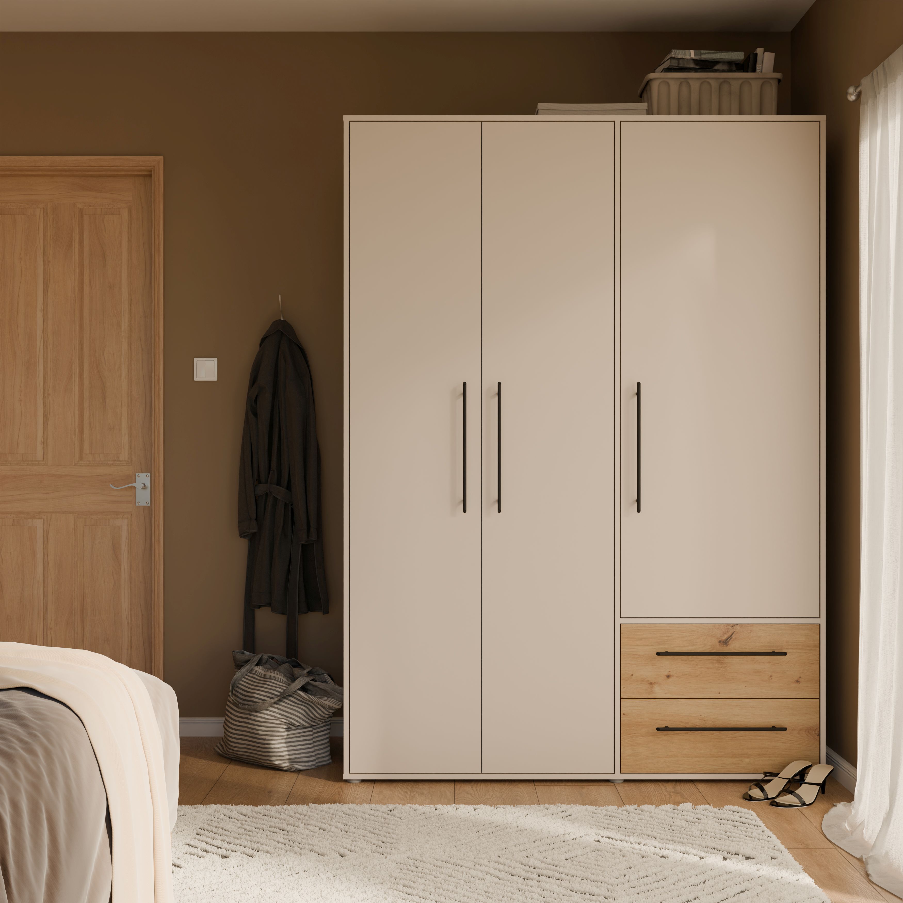 Drehtürenschrank, Dekor sand - Fathie