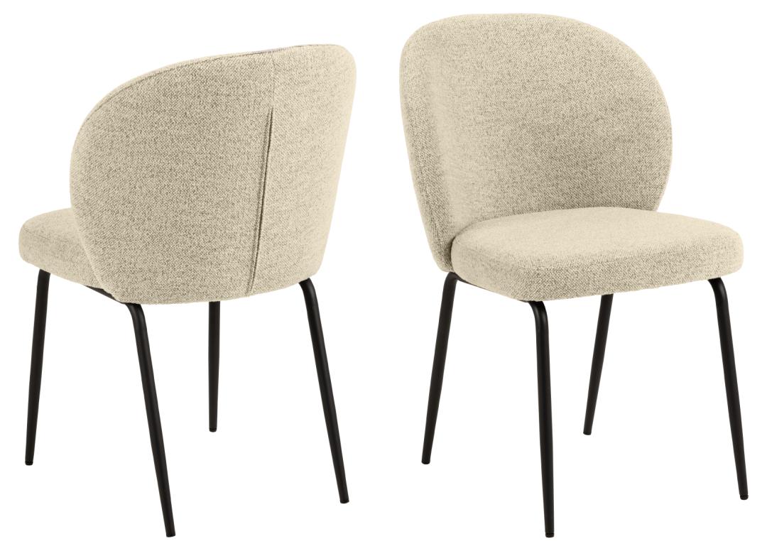 Stuhlsatz, Metallgestell schwarz matt - Asra