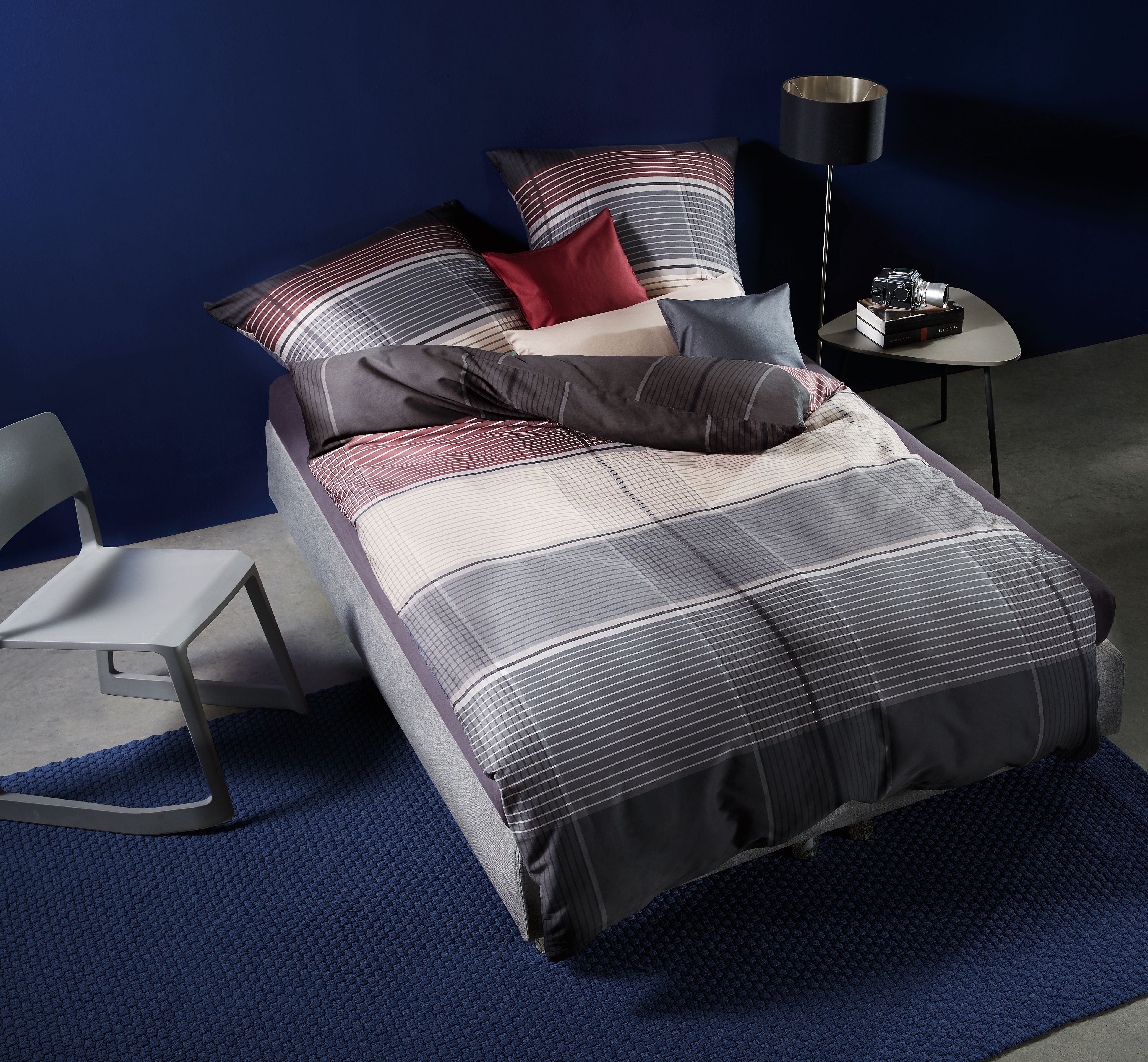 Bettwäsche Architect, satin - 100% baumwolle, 135x200cm, anthrazit