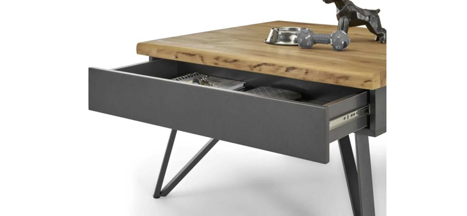 Couchtisch, Wildeiche, BHT 75x45x75 cm - Meira/Madline