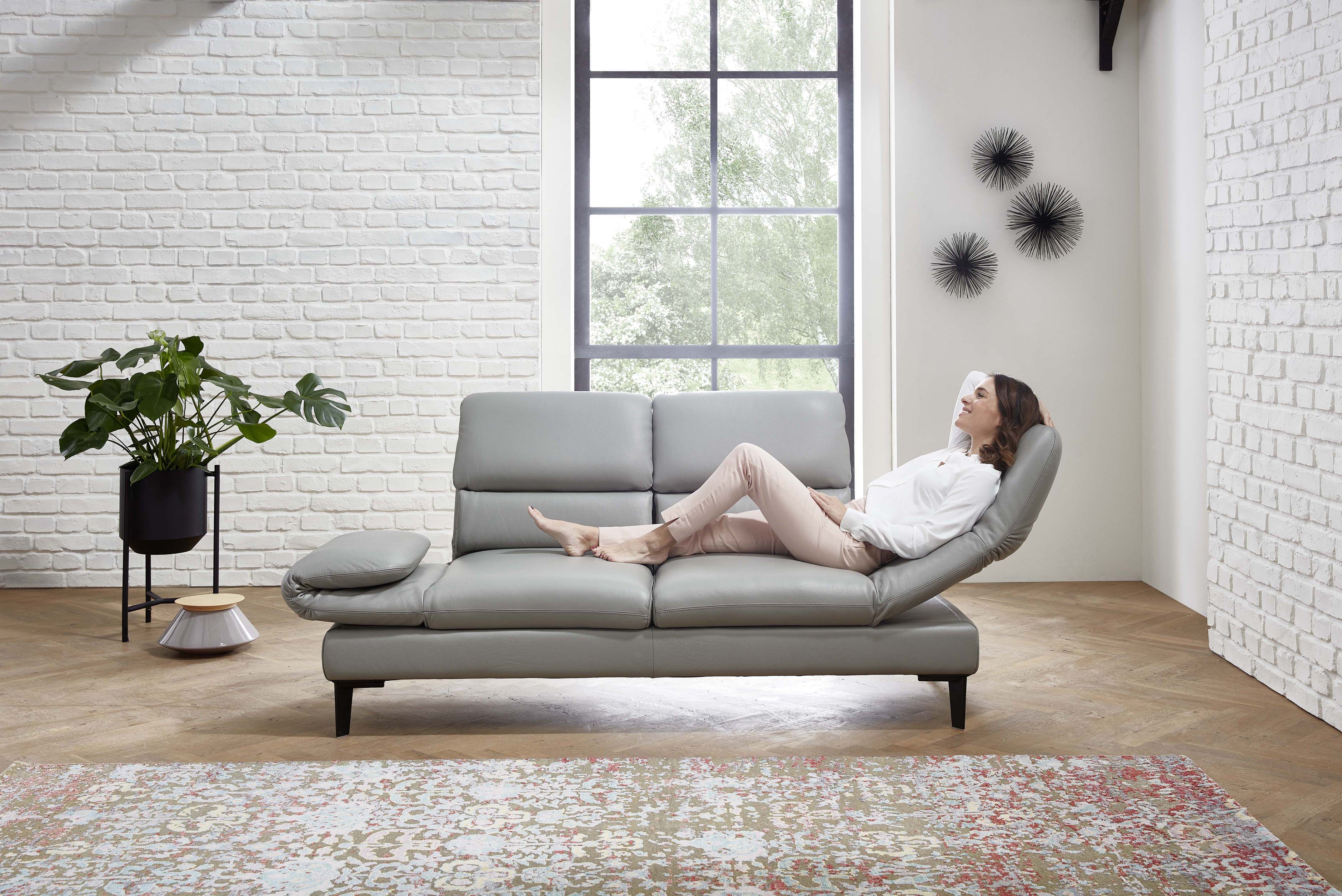 Sofa 2,5-sitzig, Leder Larina asche - MyStyle 2151