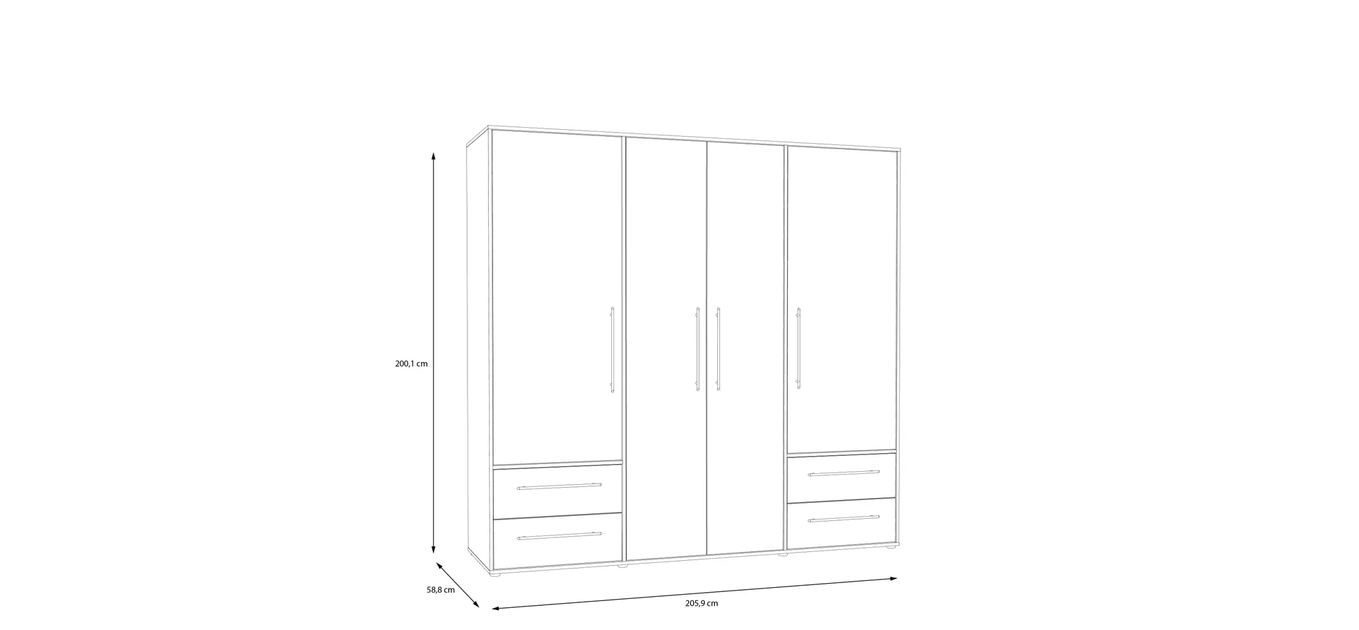 Drehtürenschrank, Dekor sand - Fathie