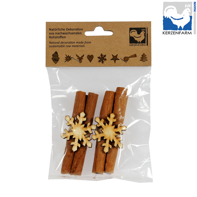 Zimtstangendeko Schneeflocke - 85mm