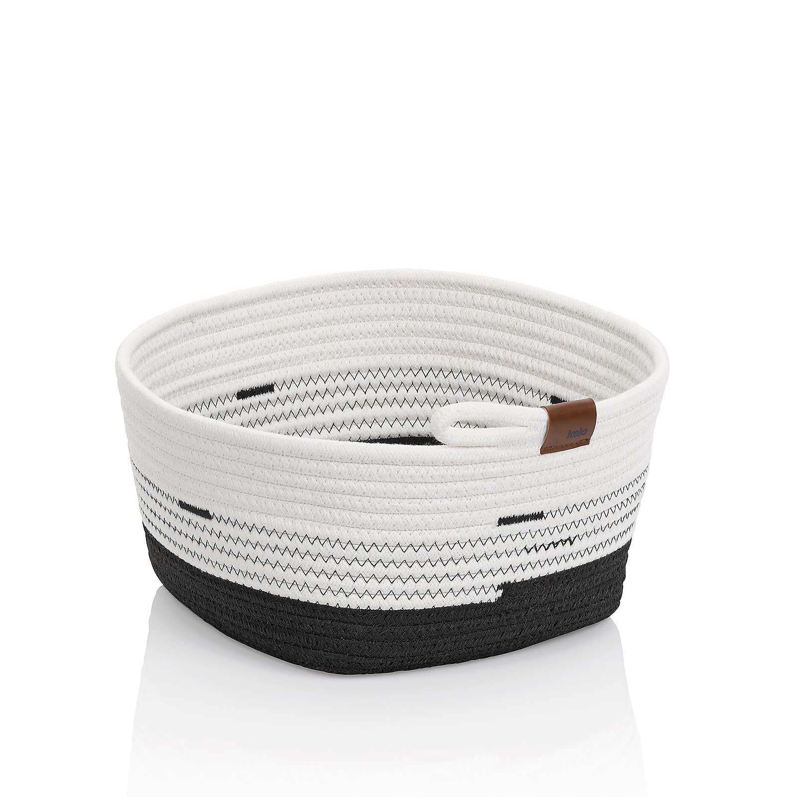 Korb Hedda 28x15x28 cm - Baumwolle/Polyester Mischung weiß-schwarz