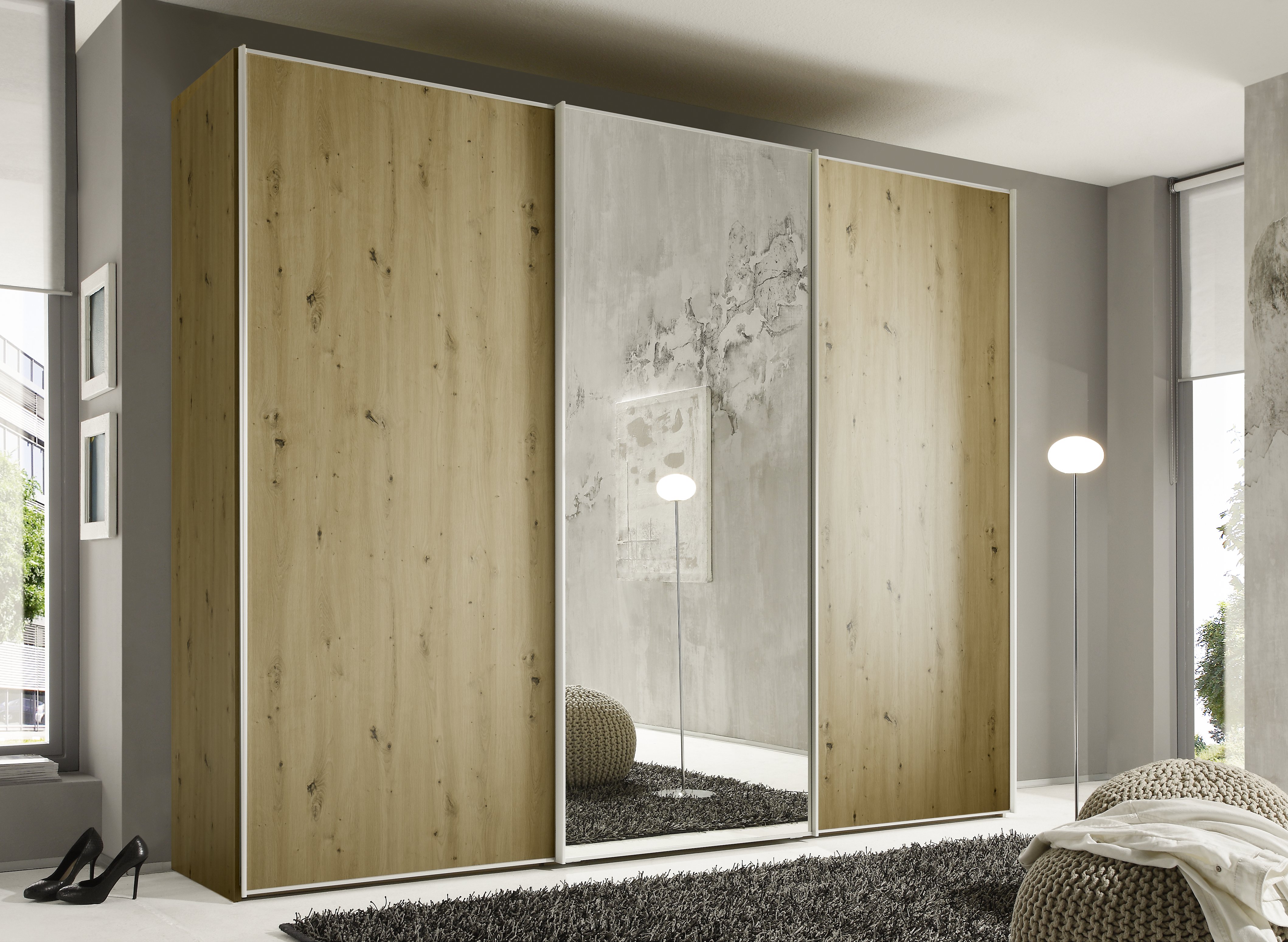 Schwebetürenschrank 3-türig, Artisan Eiche - Armadio