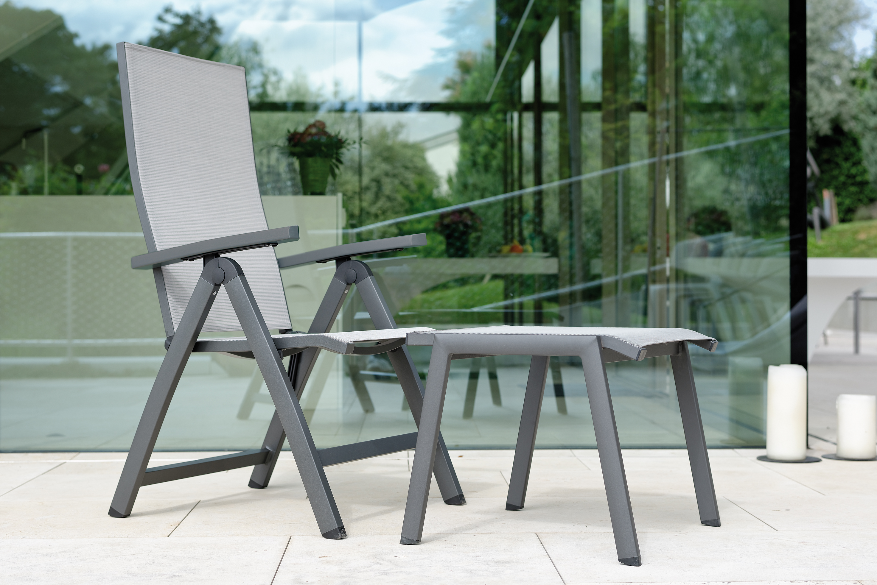 Hocker mit Stoffbezug, stapelbar, Outdoor - ALLROUND