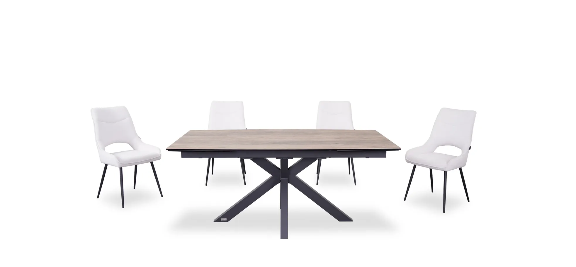 Esstisch, ausziehbar, Glaskeramik hellbraun - Melania