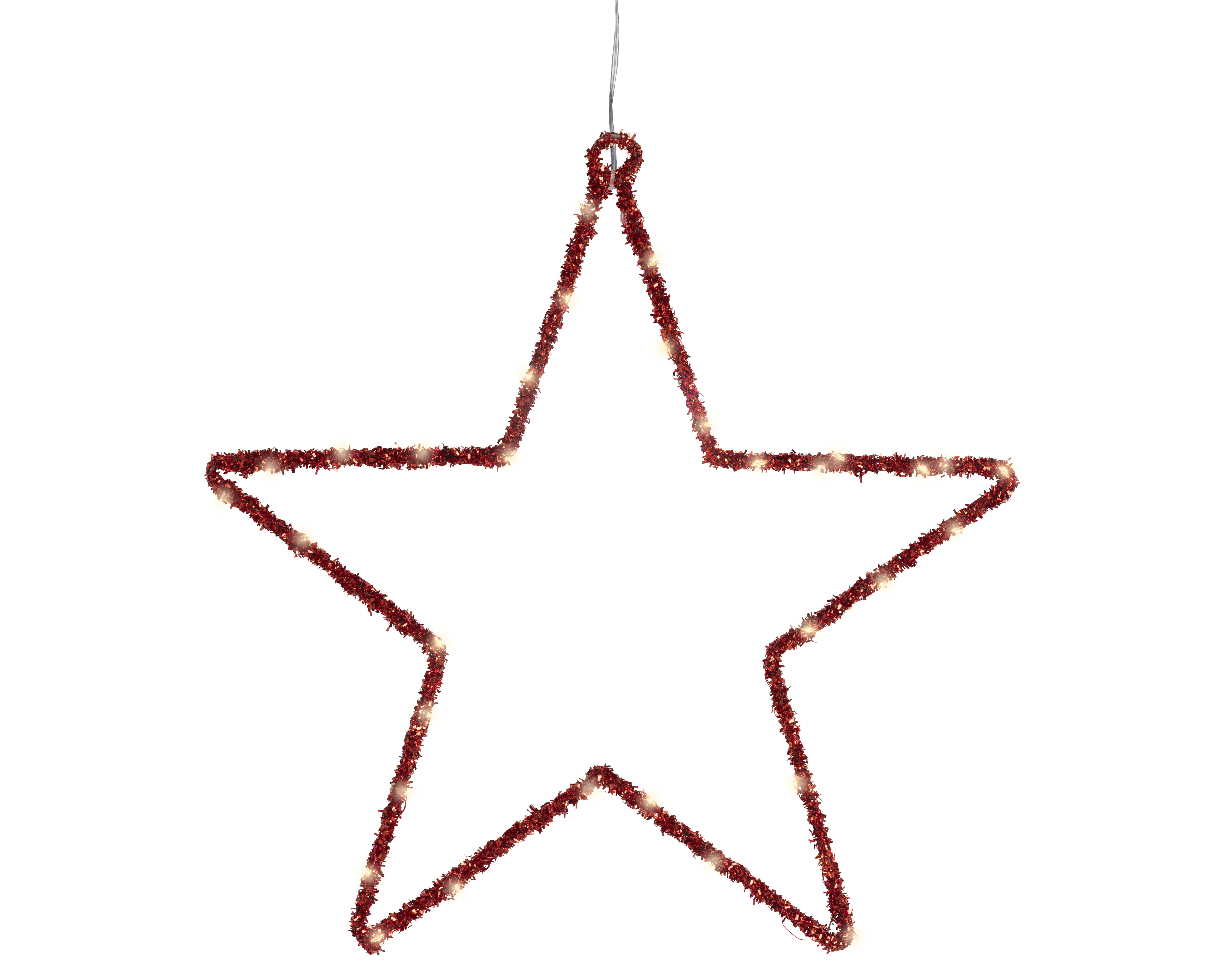 LED Stern - rot/warm weiss, Metall, L1-W38-H38cm-35L