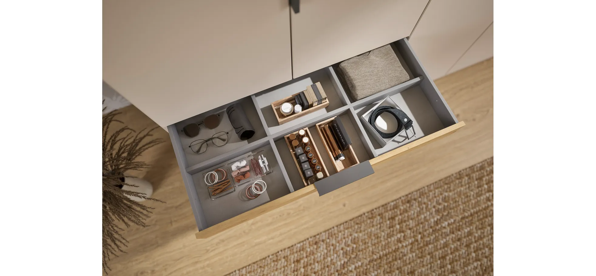 Drehtürenschrank, 5-türig, champagner - Rani