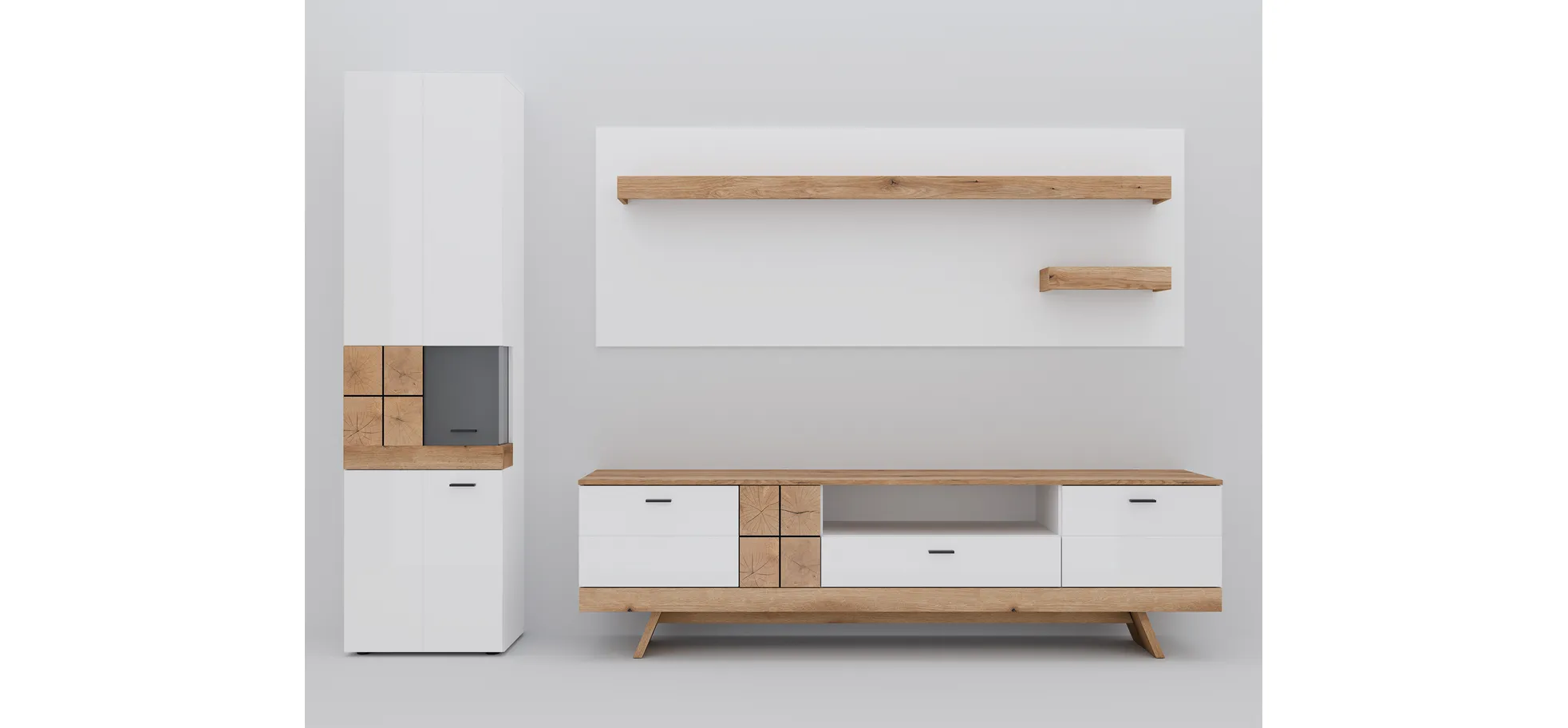 Lowboard, Eiche, Alpinweiß - MyStyle 1019