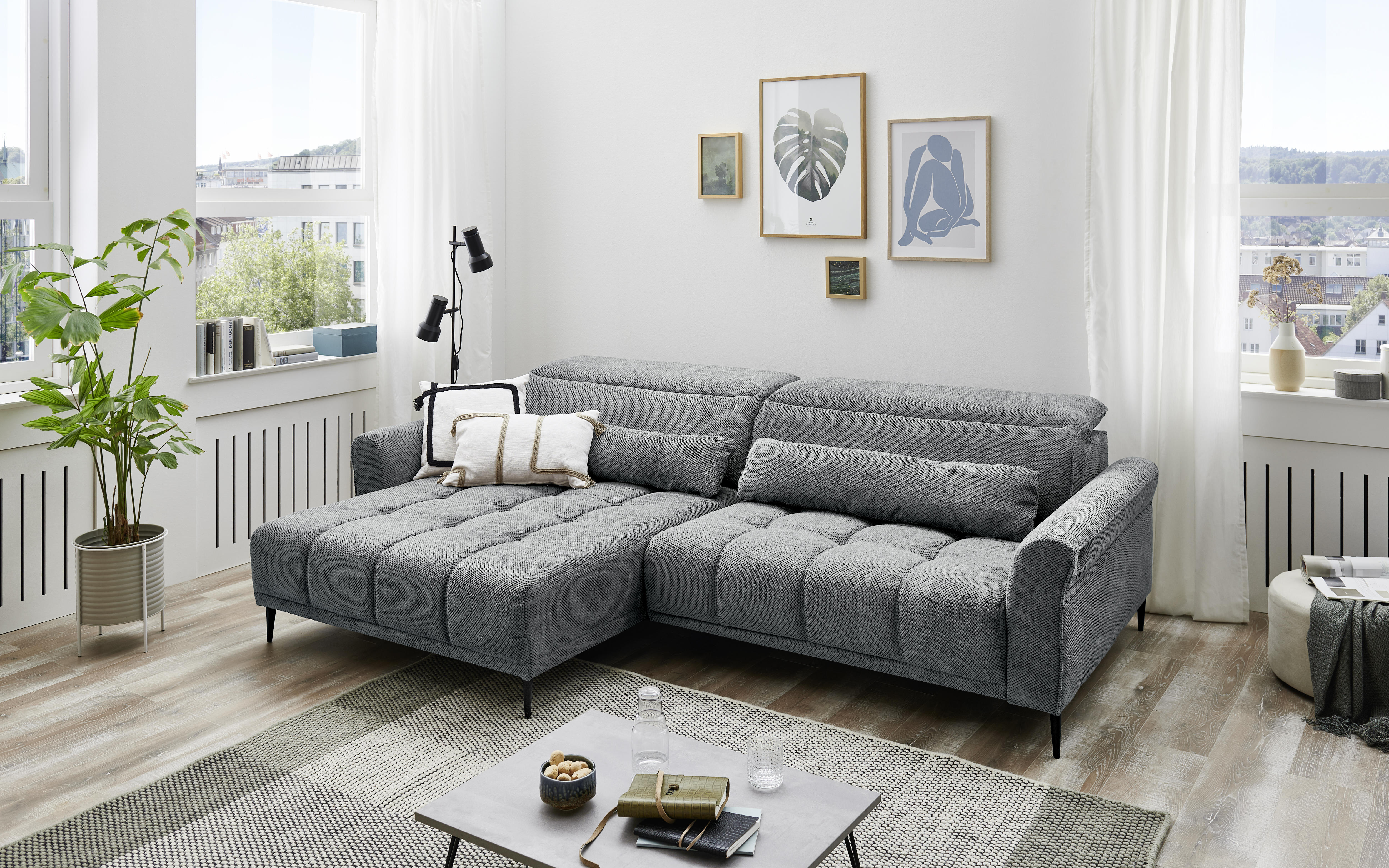 Big Sofa, Stoff grau - MyStyle 2158