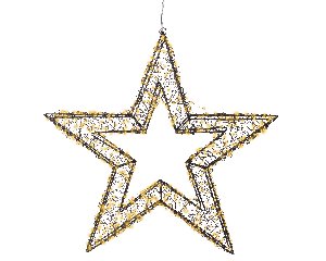 LED Stern - schwarz/klassisch warm, Metall, L7-W58-H58cm-720L