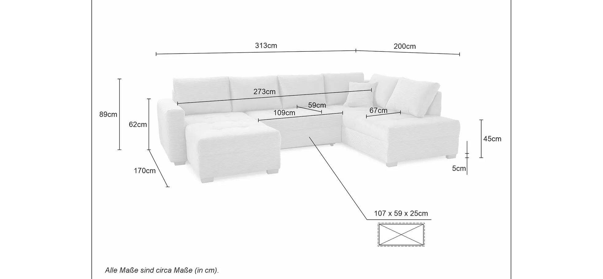 Wohnlandschaft, Schaumpolsterung  - Josy