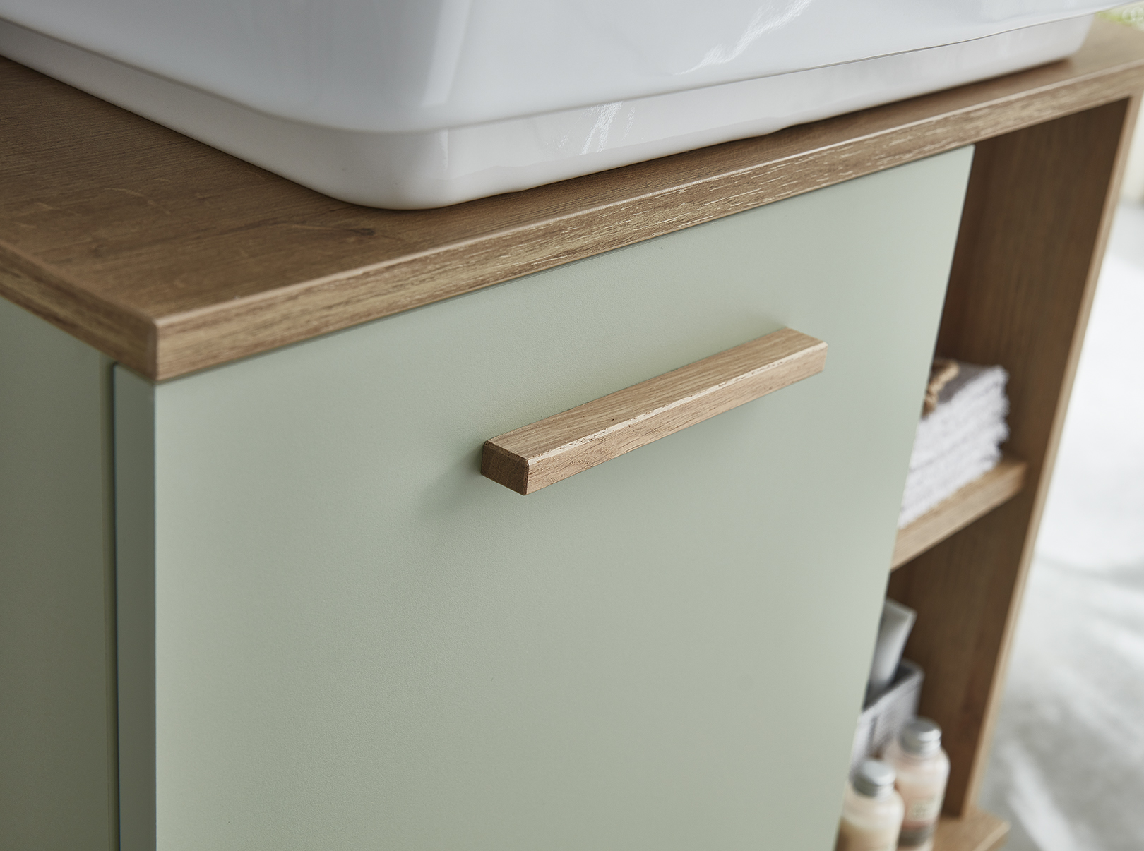 Waschbeckenunterschrank, Eiche, 1 Tür - QUICKSET - 963