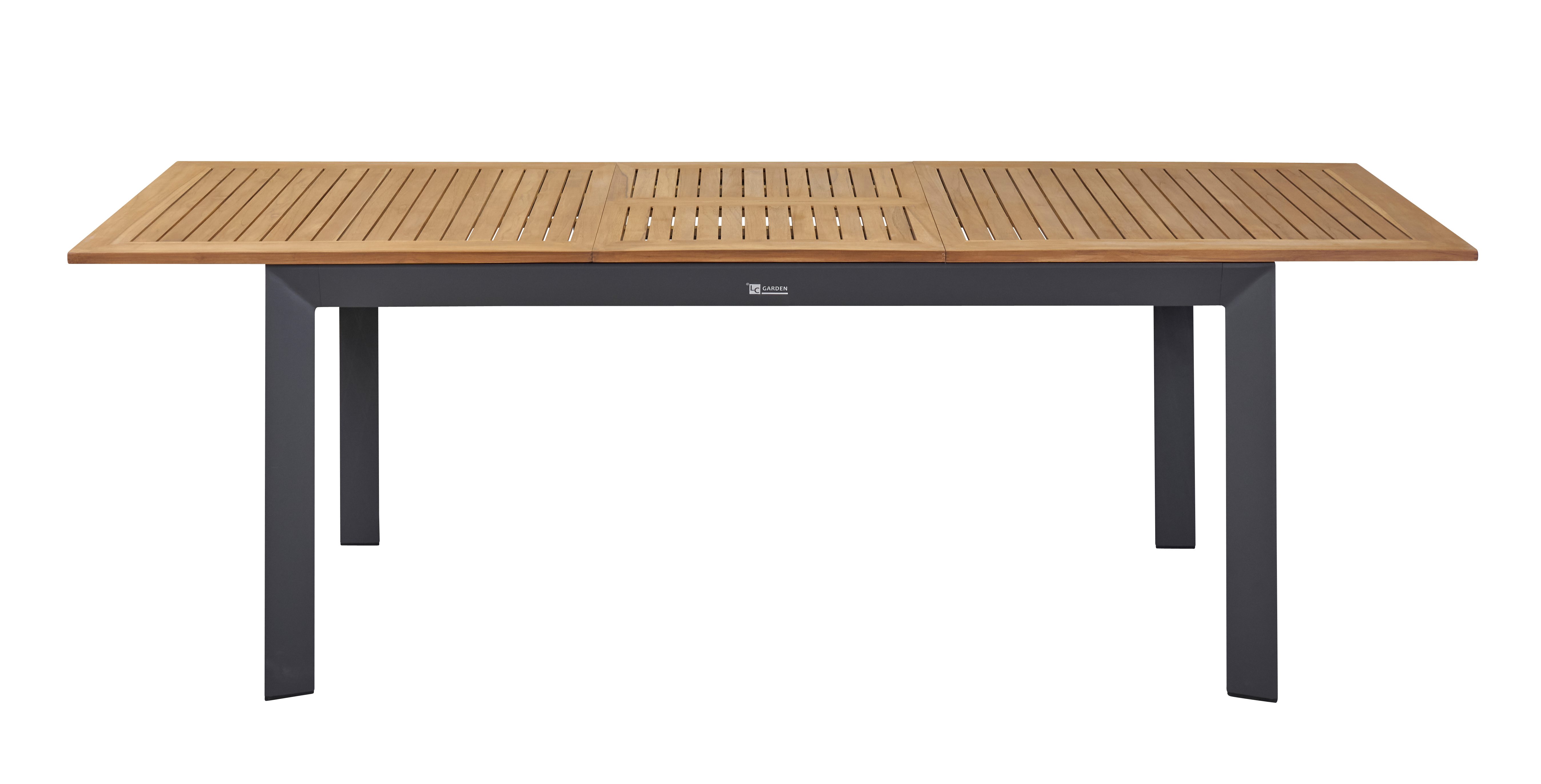 Tisch, Esstisch, Alu-Teak Kombi,Ausziehbar - Unicamo