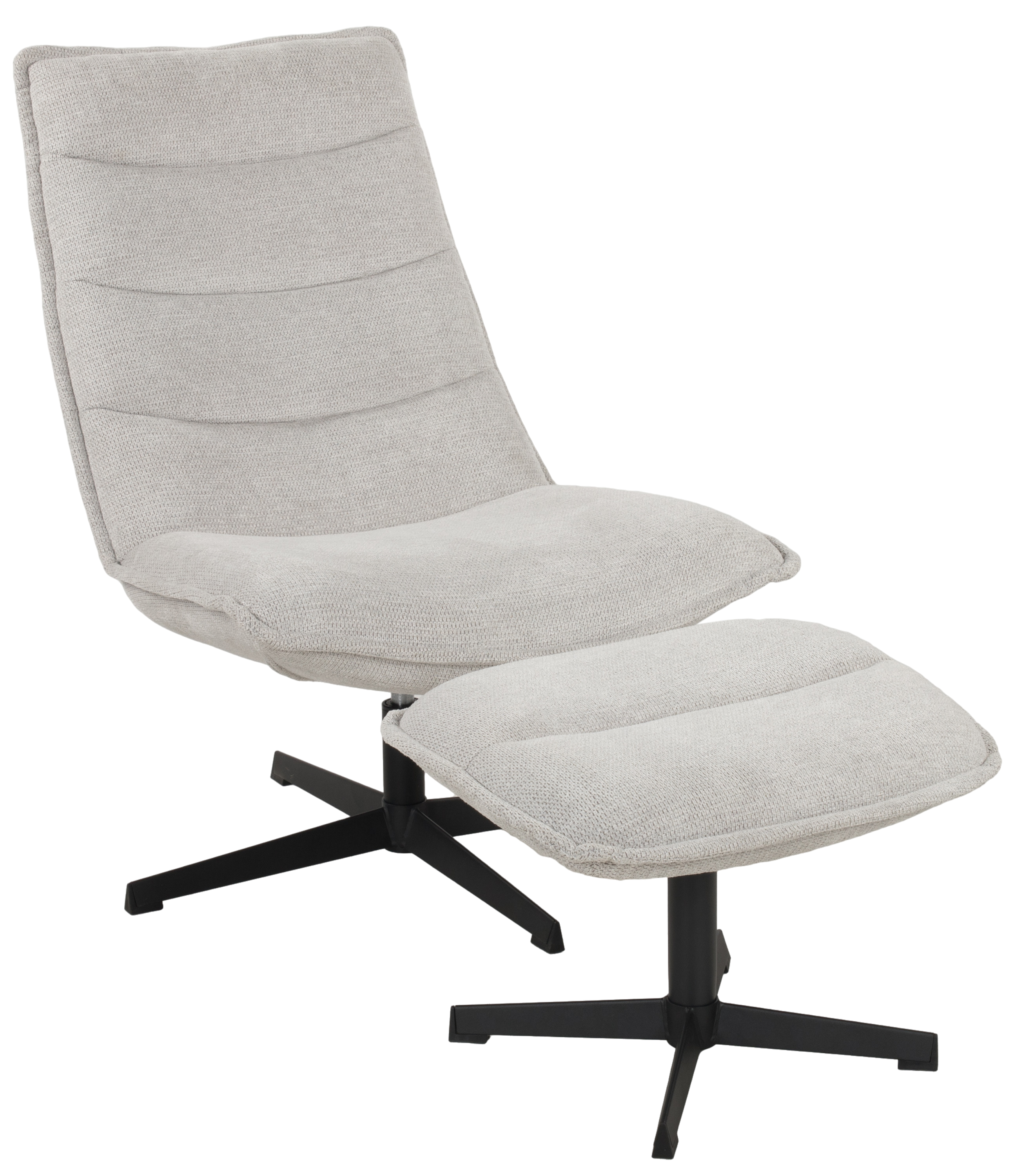 Relaxsessel mit Hocker, hellgrau - Danika