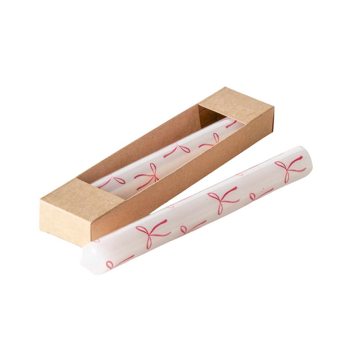 Stabkerze Bowella, 2 tlg. - H 20,00 cm, D 2,20 cm, Paraffin, rot