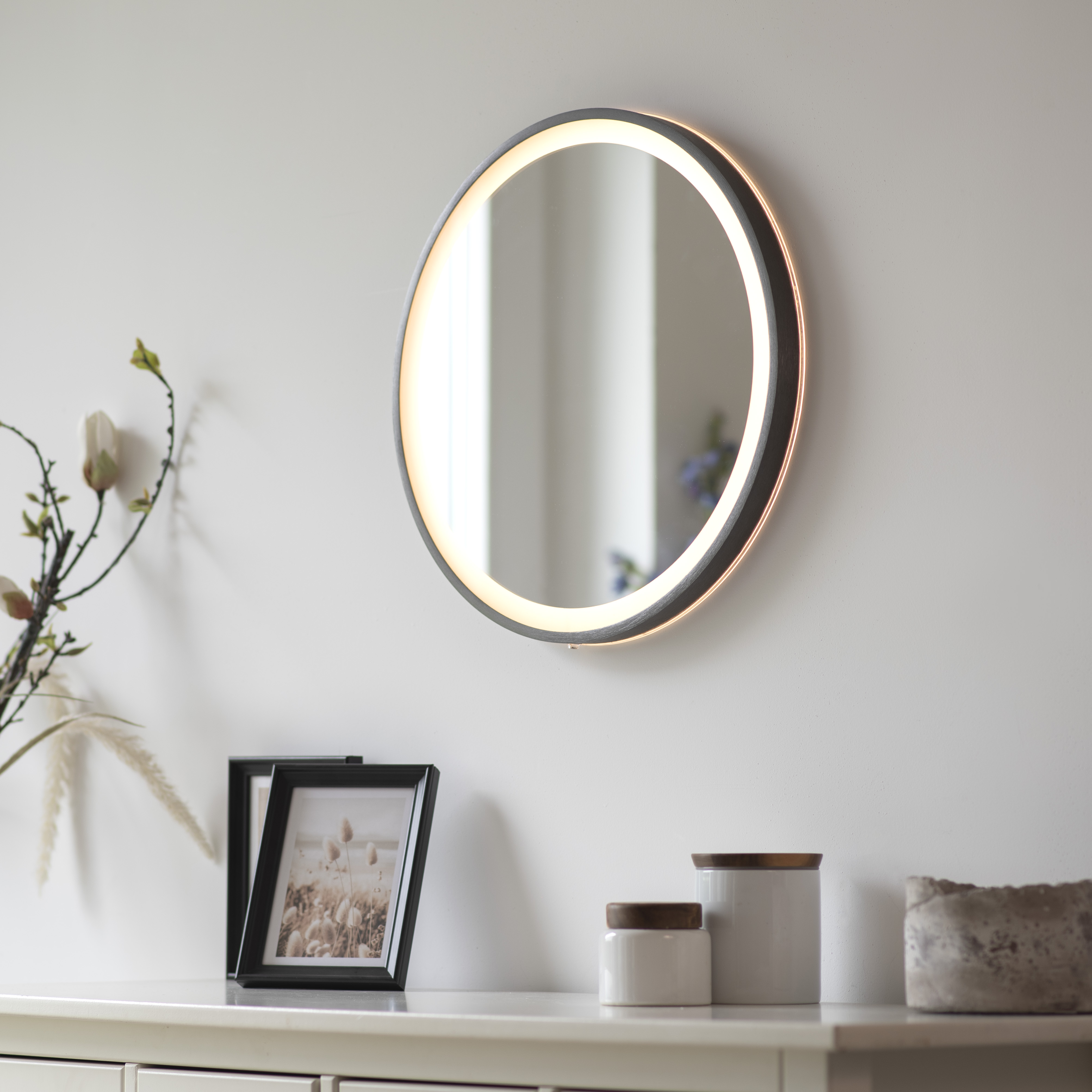 Spiegel VIDRO - grau, inkl. abnehmbarer Powerbank