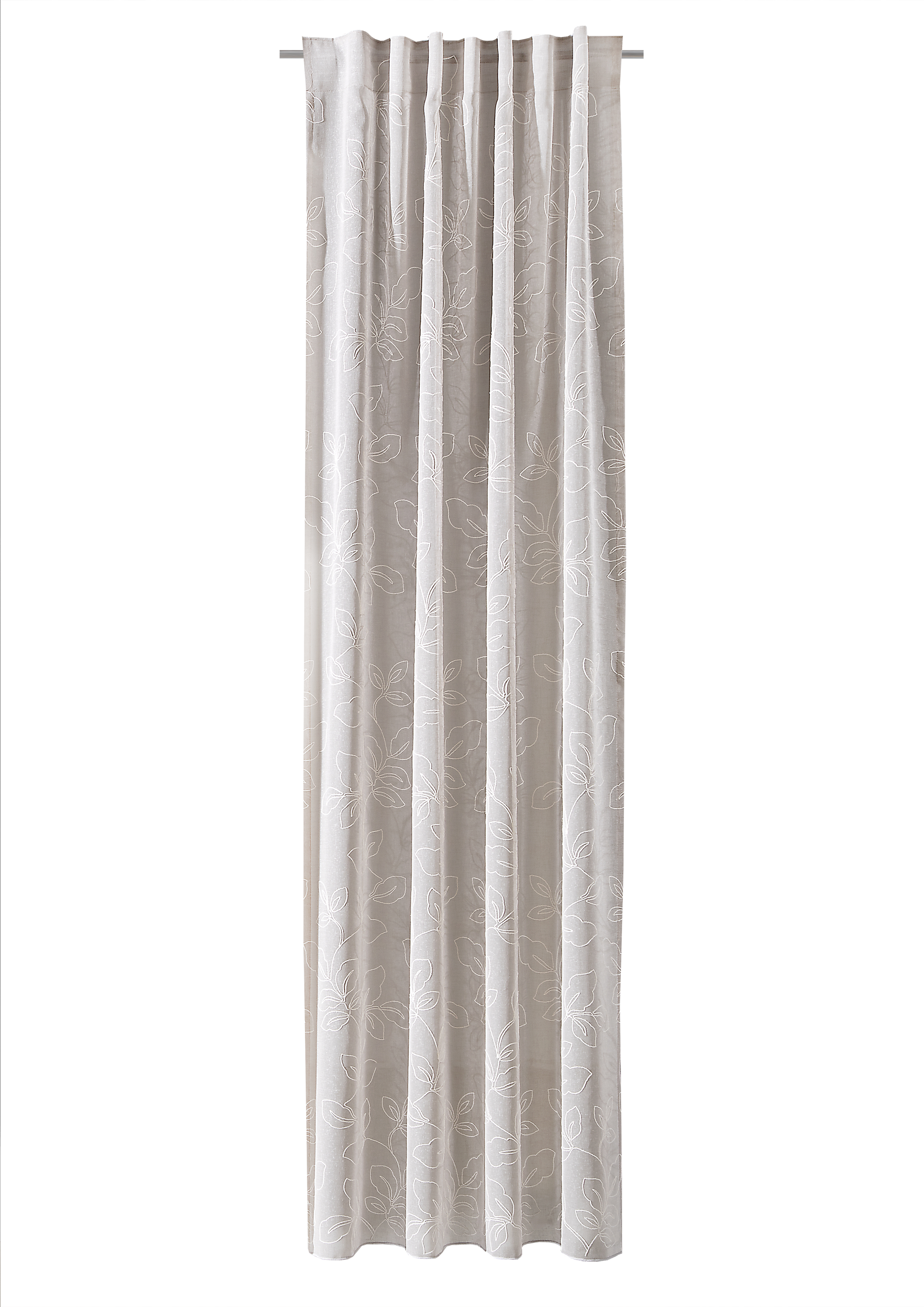 Schlaufenbandschal Blatt-Design - 140x245cm, 100% polyester, taupe