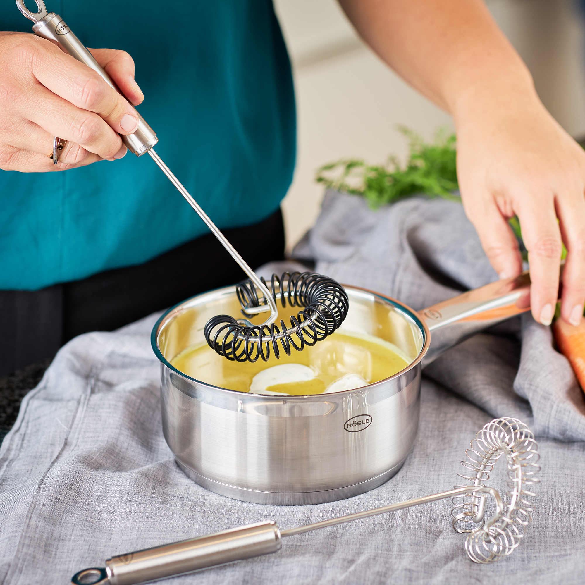 RÖSLE, Spiralbesen Silikon 27 cm - Edelstahl