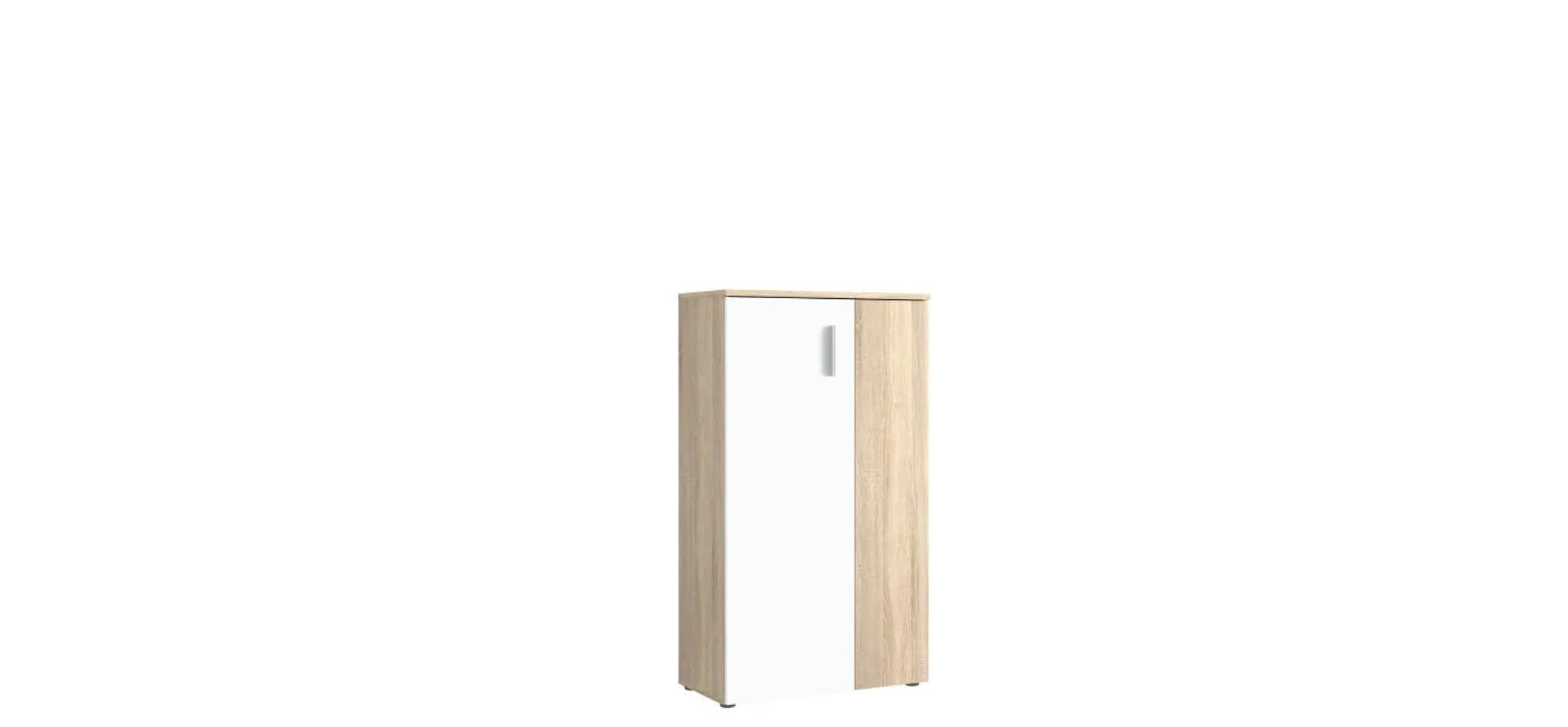 Schuhschrank 2-trg., Sonoma Eiche, weiß - Finlei