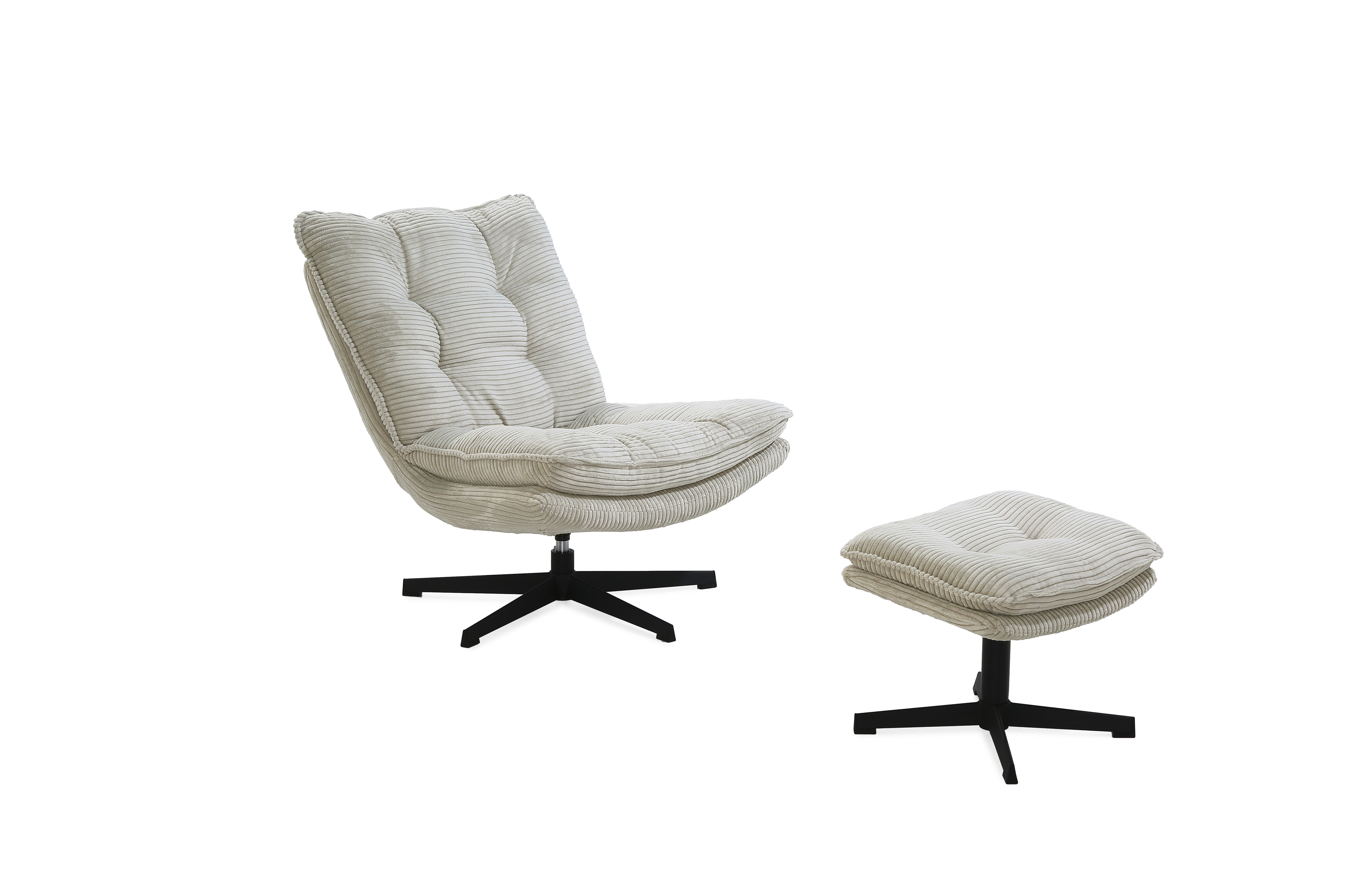 Relaxsessel mit Hocker, drehbar, Sternfuß - MyStyle 2153